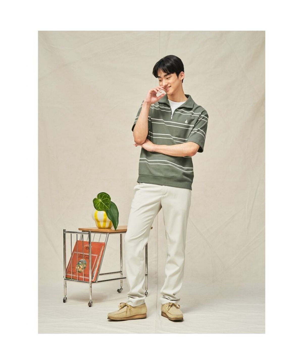 빈폴 멘(BEANPOLE MEN) 트리아세테이트 슬림 팬츠  아이보리 (BC5321C080)