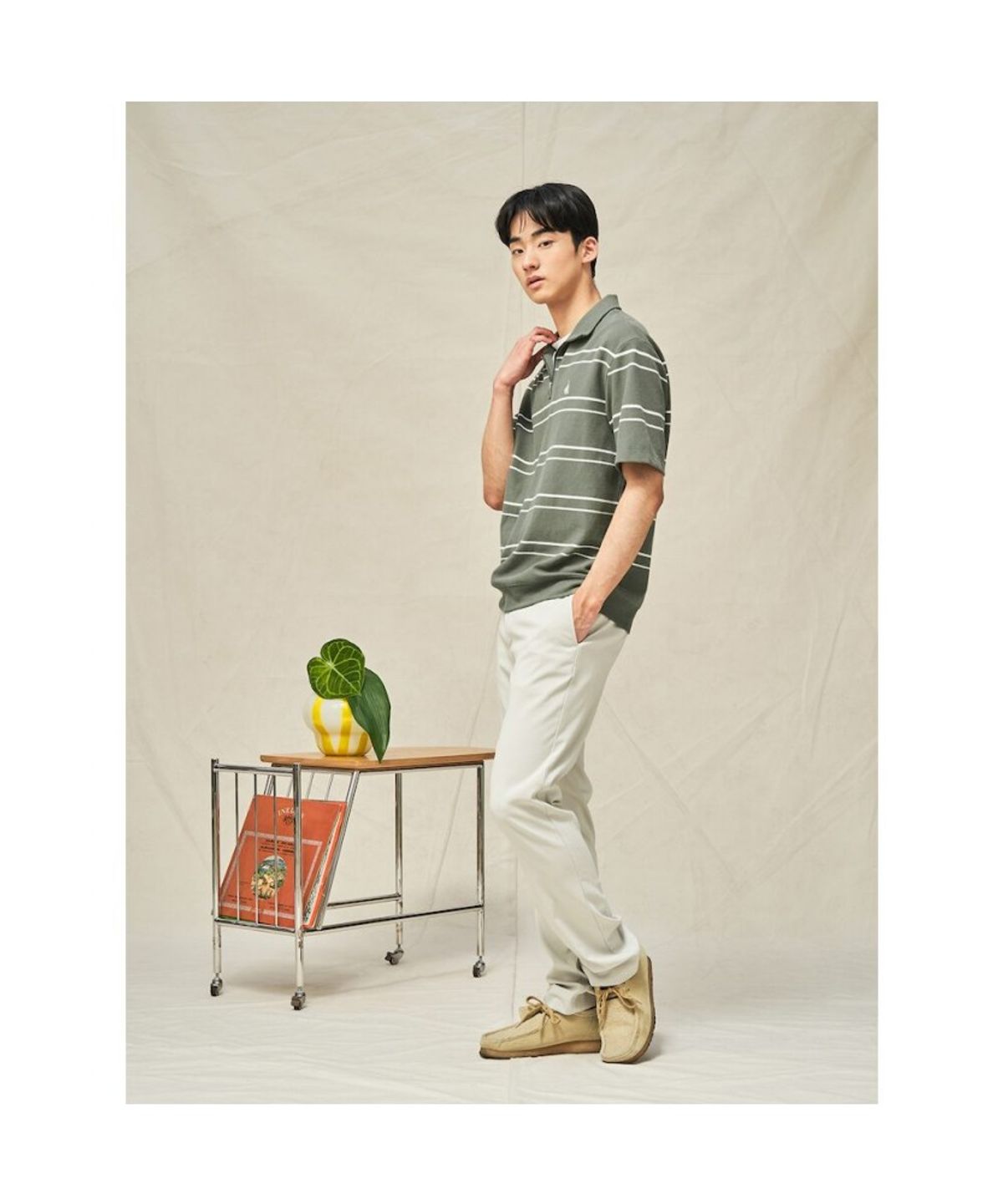 빈폴 멘(BEANPOLE MEN) 트리아세테이트 슬림 팬츠  아이보리 (BC5321C080)
