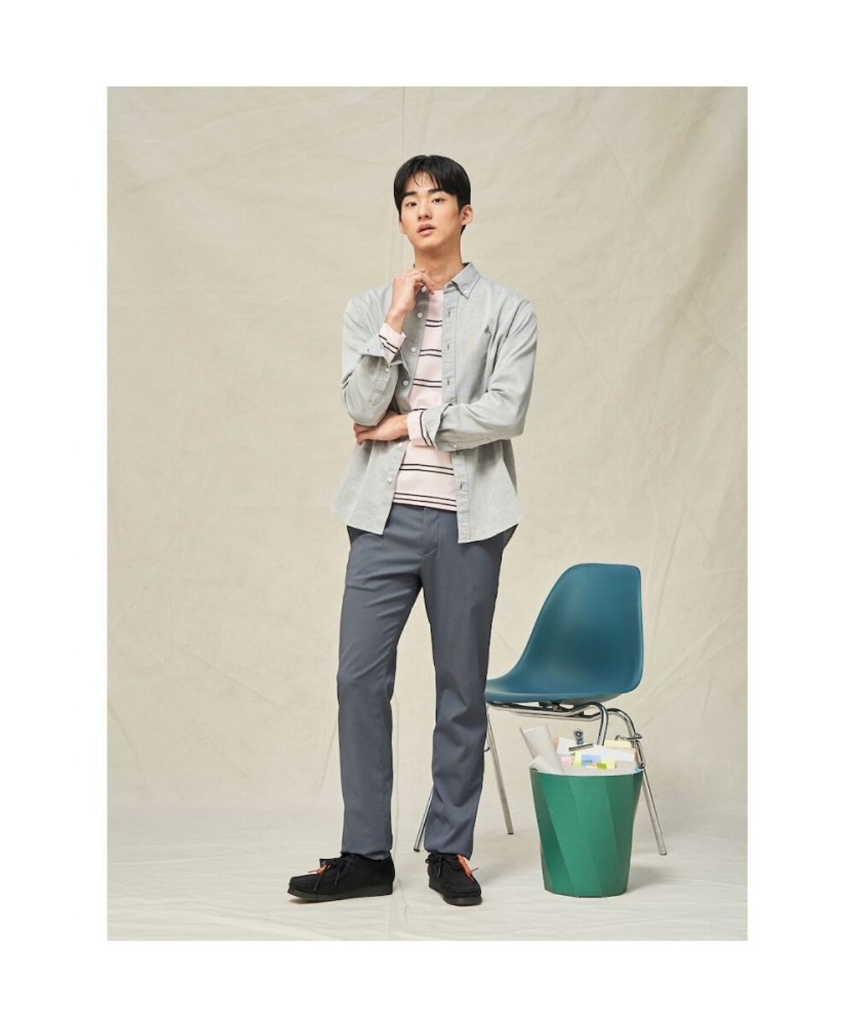 빈폴 멘(BEANPOLE MEN) 트리아세테이트 슬림 팬츠  애쉬 (BC5321C084)