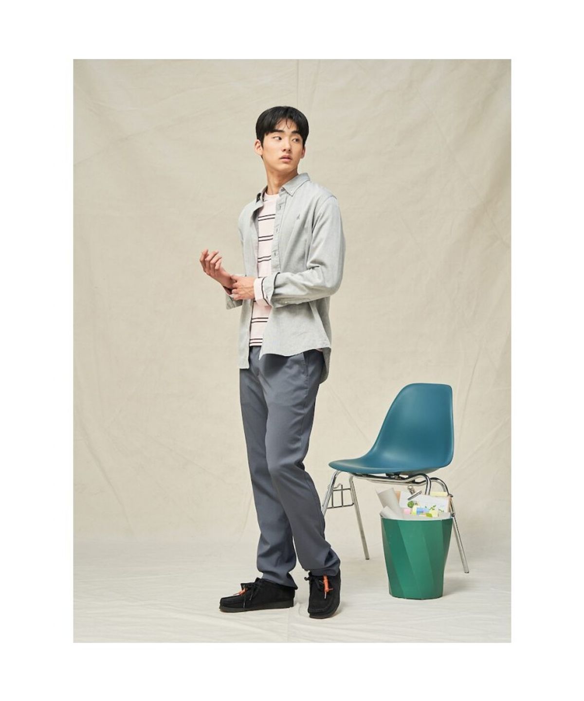 빈폴 멘(BEANPOLE MEN) 트리아세테이트 슬림 팬츠  애쉬 (BC5321C084)