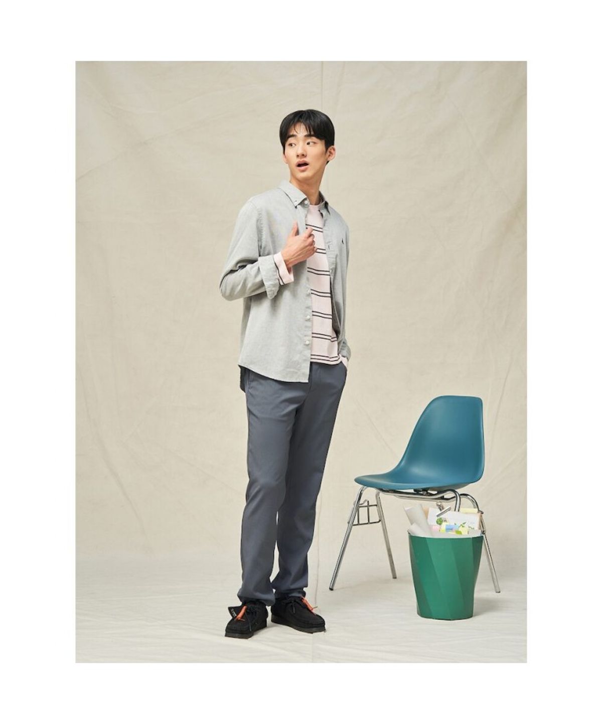 빈폴 멘(BEANPOLE MEN) 트리아세테이트 슬림 팬츠  애쉬 (BC5321C084)