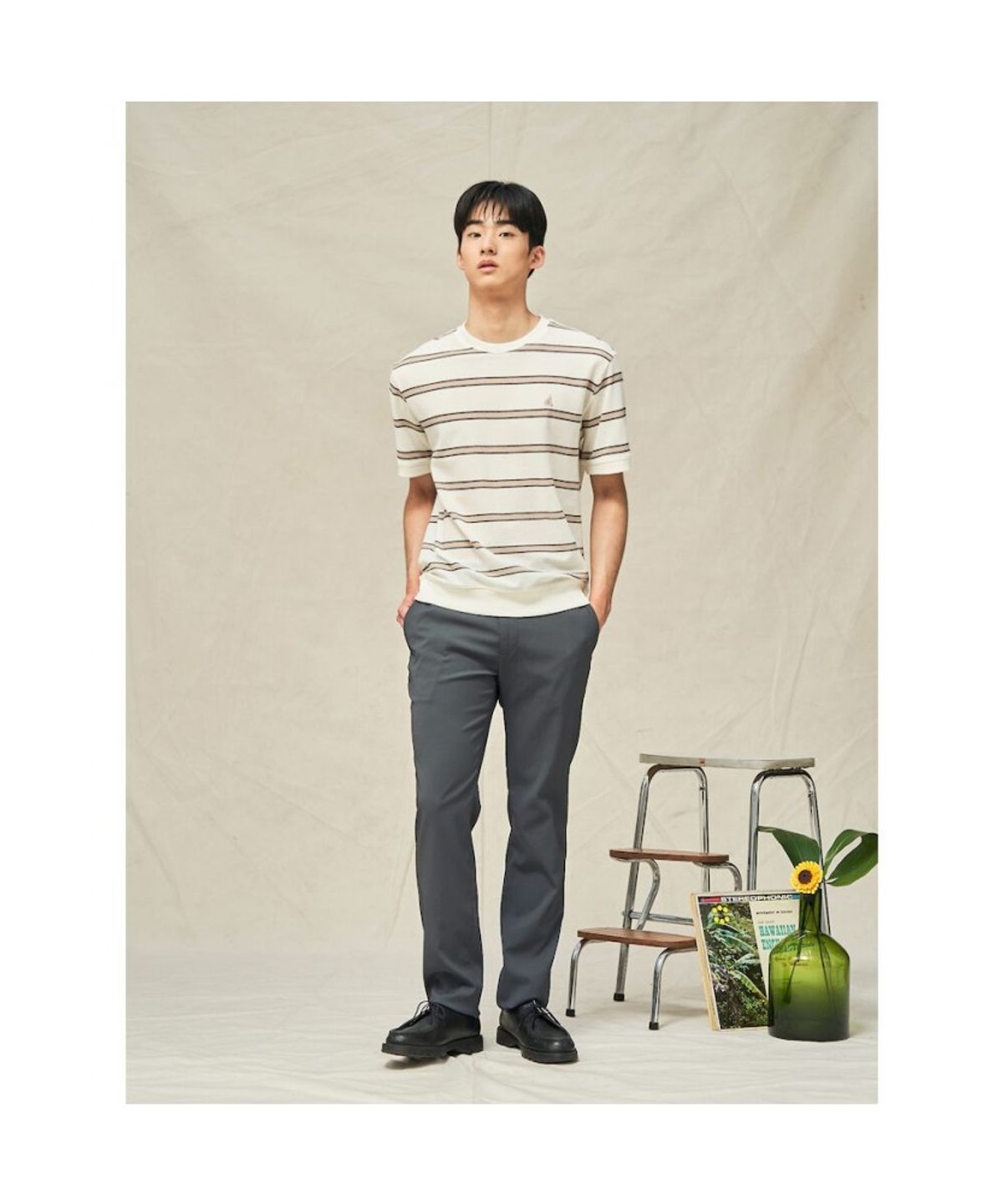 빈폴 멘(BEANPOLE MEN) 트리아세테이트 슬림 팬츠  카키 (BC5321C08H)