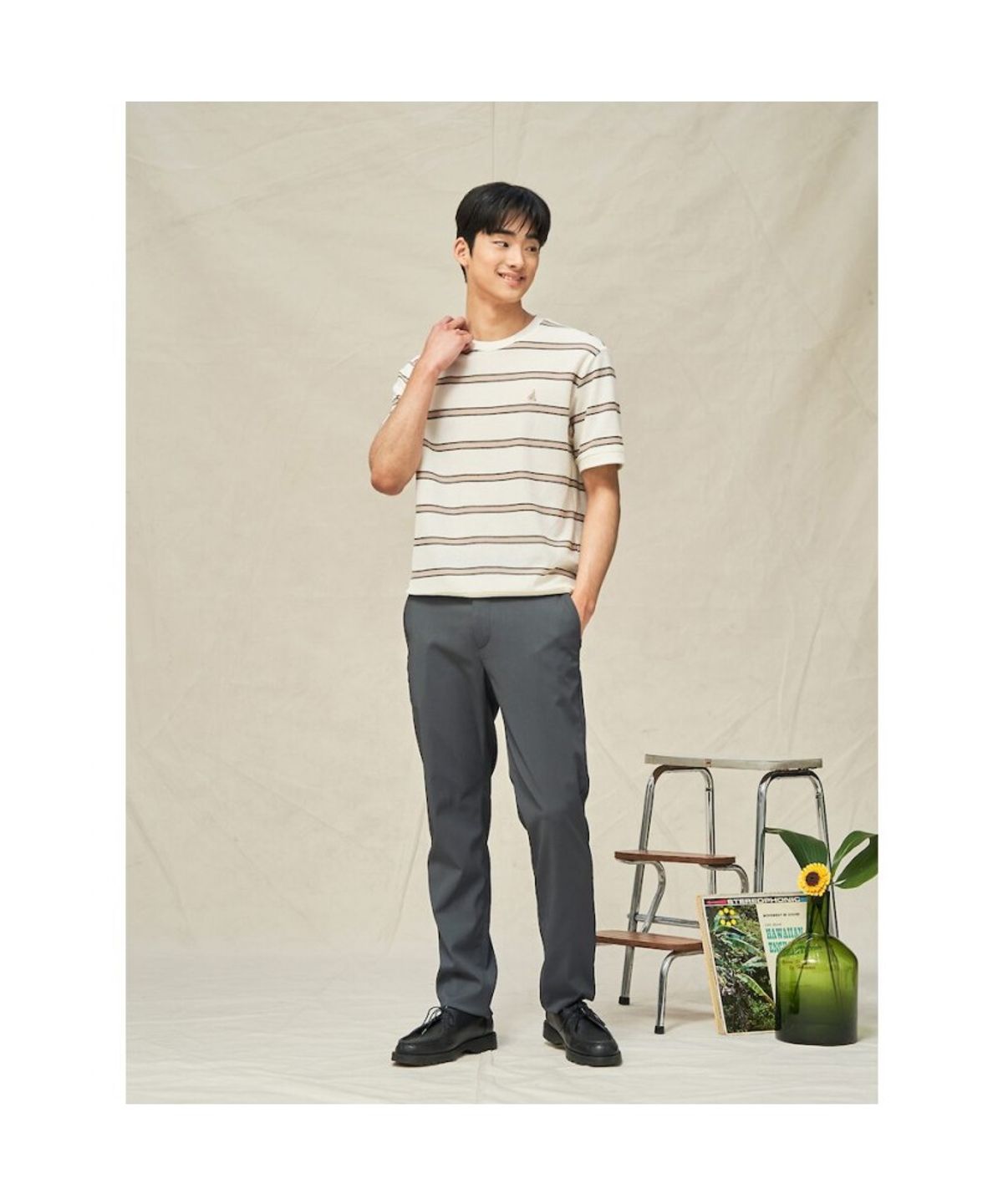 빈폴 멘(BEANPOLE MEN) 트리아세테이트 슬림 팬츠  카키 (BC5321C08H)