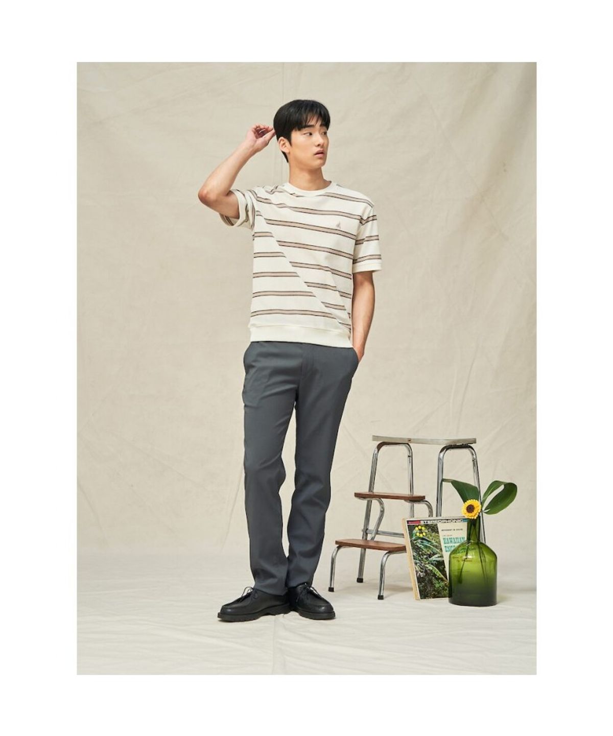 빈폴 멘(BEANPOLE MEN) 트리아세테이트 슬림 팬츠  카키 (BC5321C08H)