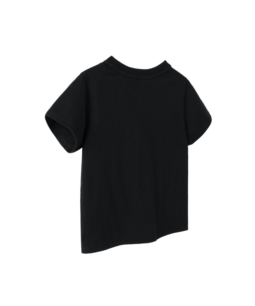 MUSINSA | OPENING PROJECT W Cropped Ribbon Half T Shirt - Black