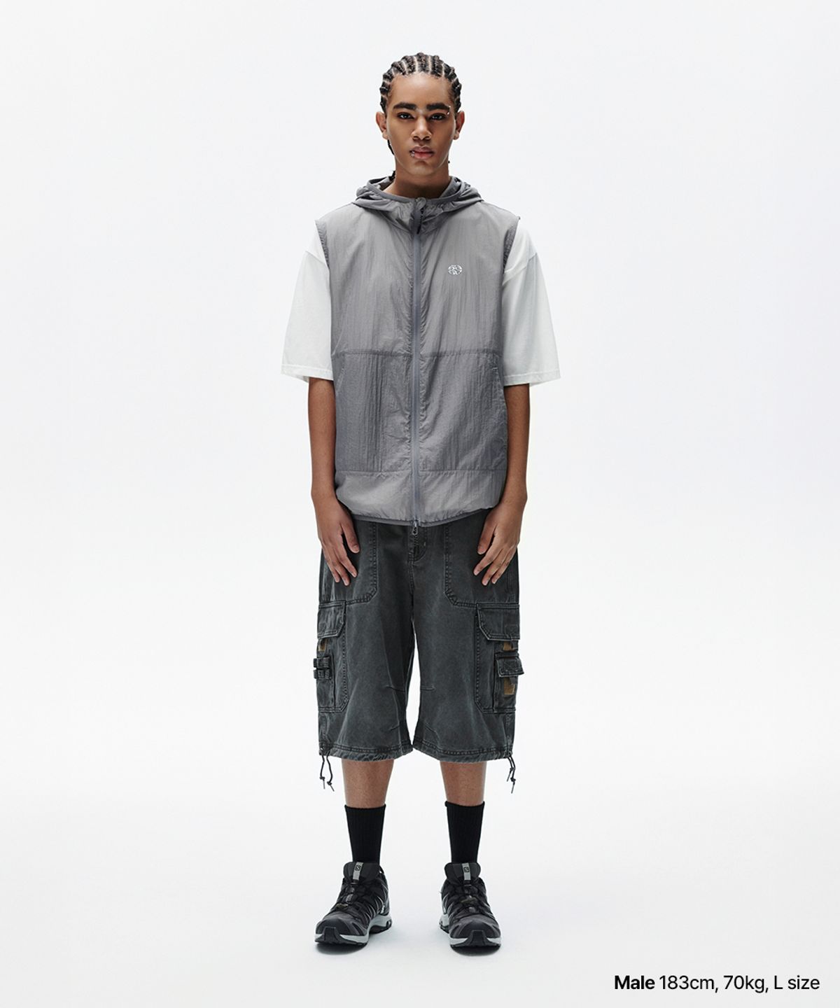 마하그리드(MAHAGRID) ECLIPSE NYLON HOOD VEST GREY(MG2FSMB966A)