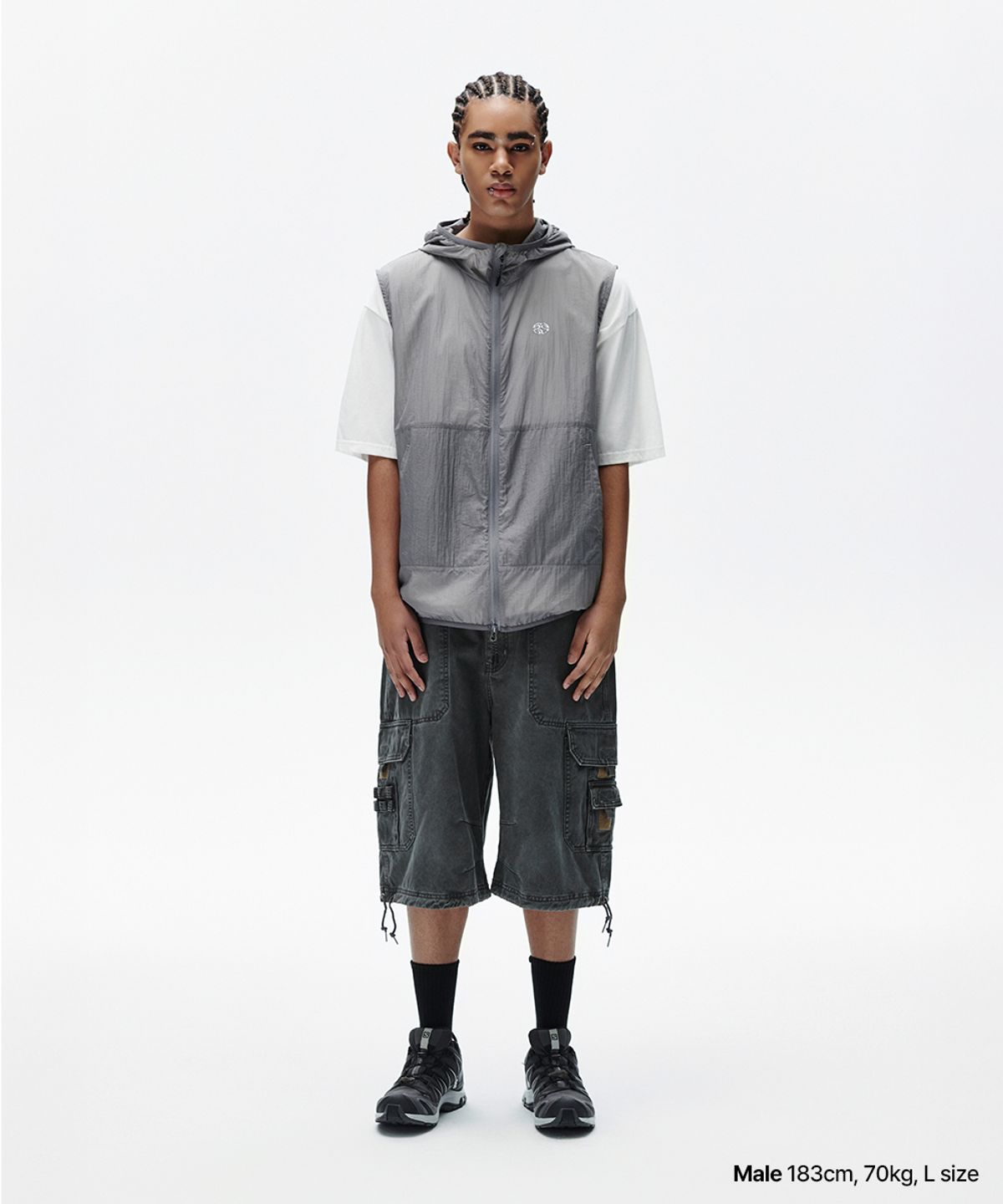 마하그리드(MAHAGRID) UTILITY CARGO SHORT CHARCOAL(MG2FMMD171A)