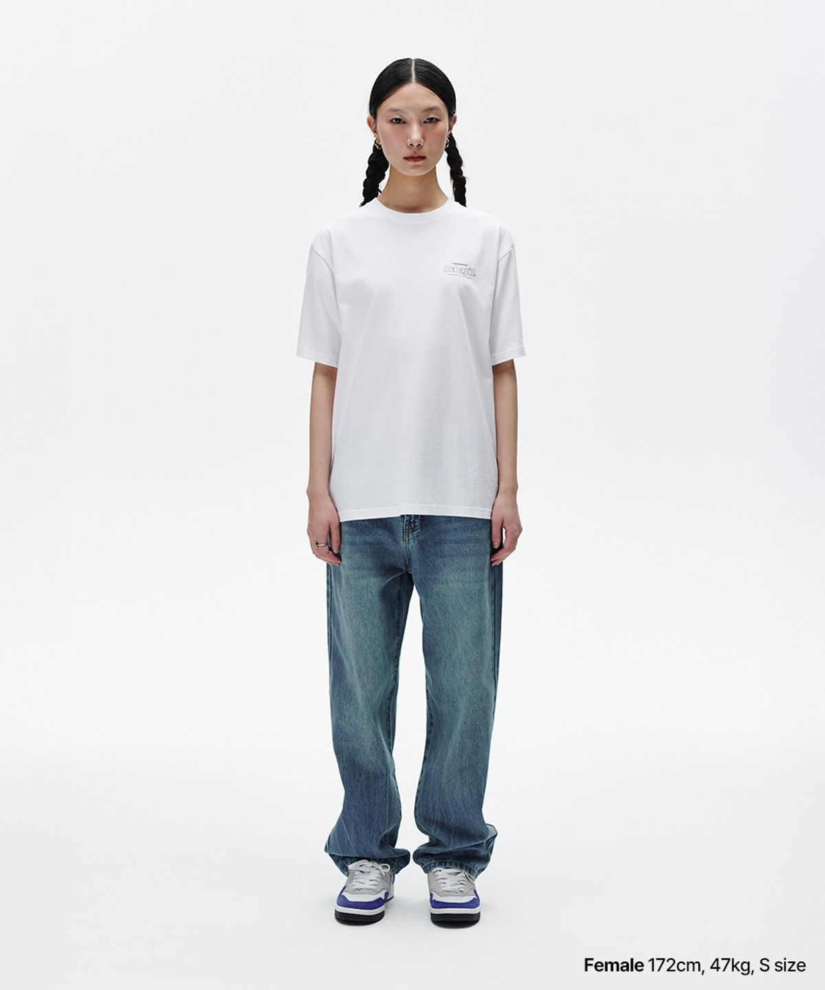 마하그리드(MAHAGRID) BACK THIRD LOGO TEE WHITE(MG2FMMT502A)