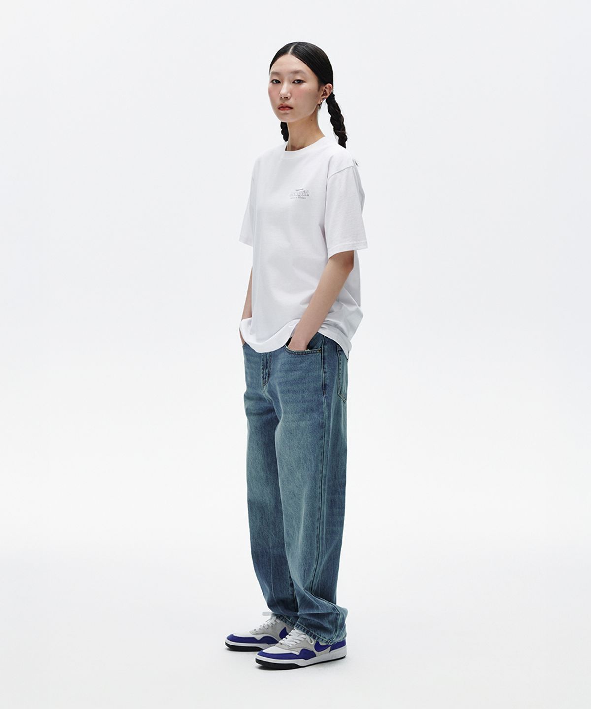 마하그리드(MAHAGRID) BACK THIRD LOGO TEE WHITE(MG2FMMT502A)