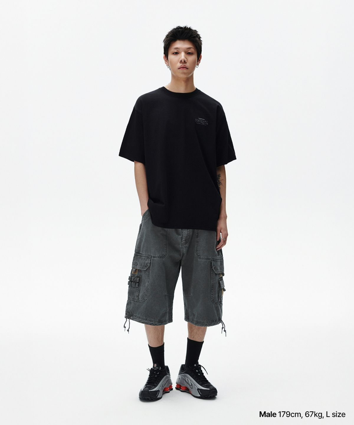 마하그리드(MAHAGRID) BACK THIRD LOGO TEE BLACK(MG2FMMT502A)