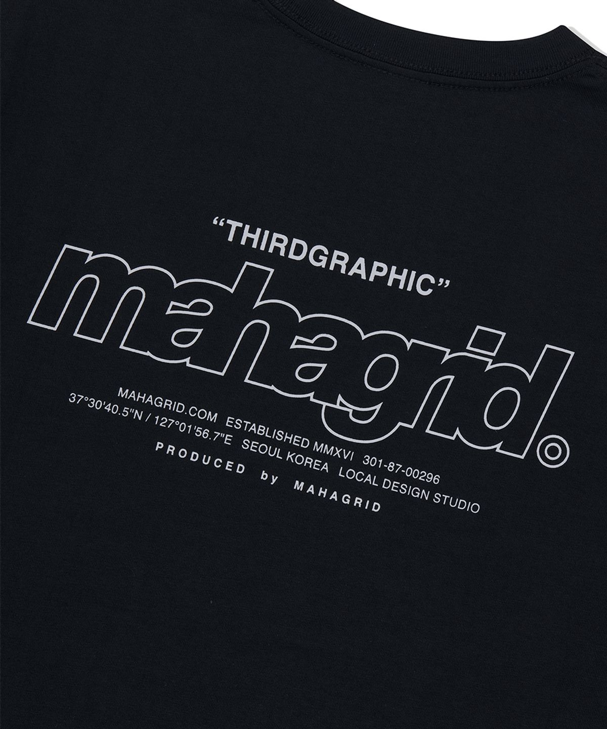 마하그리드(MAHAGRID) BACK THIRD LOGO TEE BLACK(MG2FMMT502A)