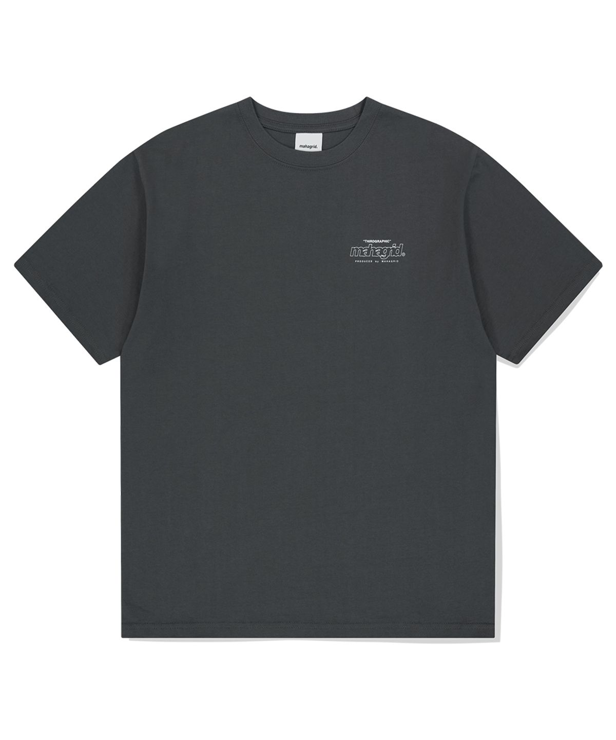 마하그리드(MAHAGRID) BACK THIRD LOGO TEE CHARCOAL(MG2FMMT502A)