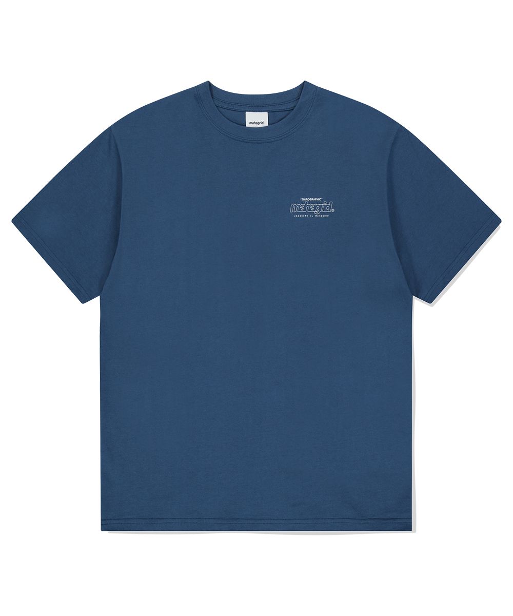 MUSINSA | MAHAGRID BACK THIRD LOGO TEE BLUE(MG2FMMT502A)