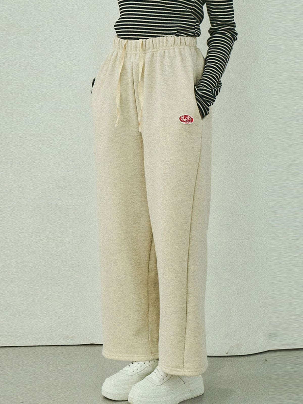 슬로우롤리(SLOWLOLLI) Banding wide sweat pants