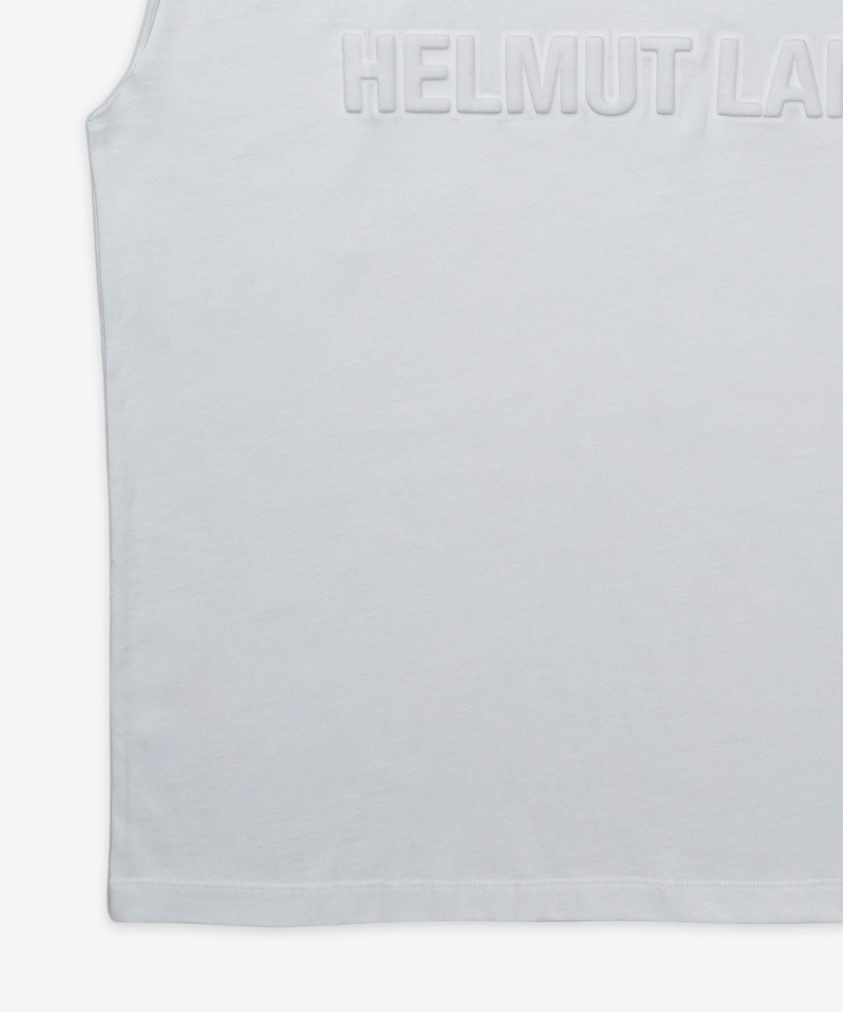 헬무트 랭(HELMUT LANG) 엠보싱 로고 탱크 민소매 티셔츠 - 옵틱 화이트 / P01HM502c7j