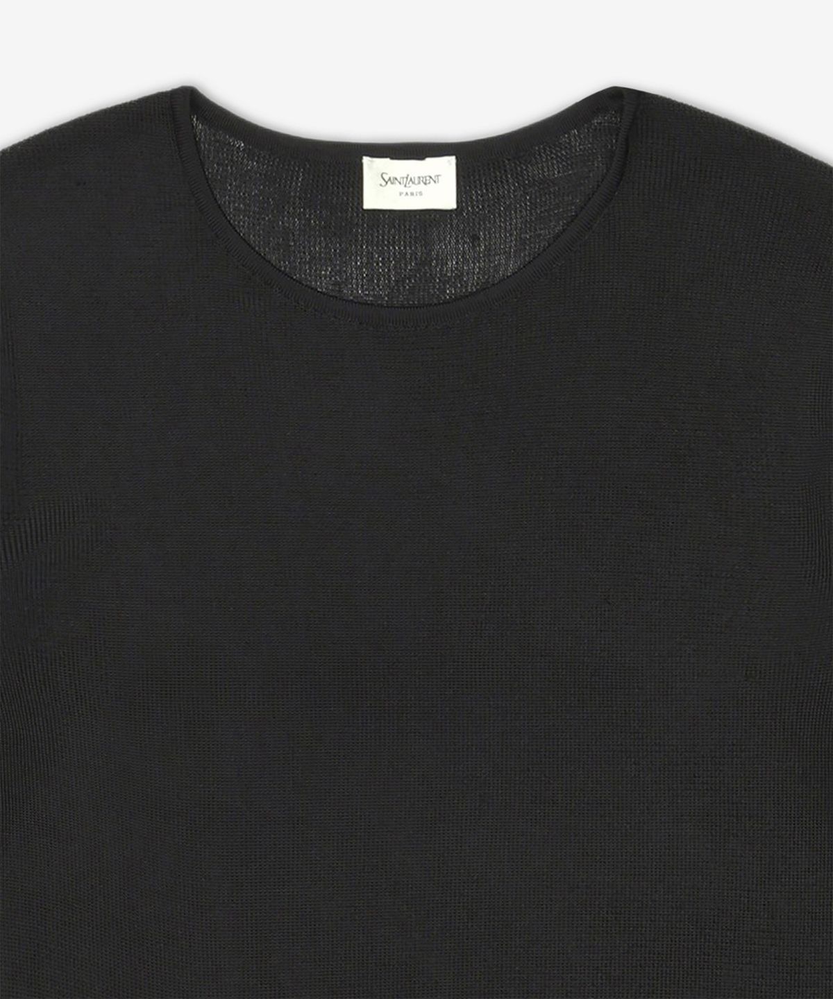 생로랑(SAINT LAURENT) 카상드르 하프 숏 슬리브 니트 - 블랙 / 819910Y75WA1000