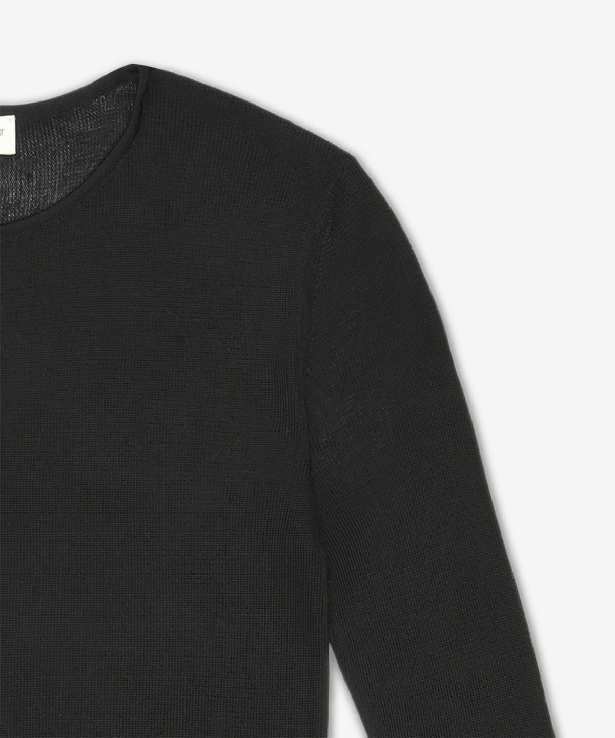 생로랑(SAINT LAURENT) 카상드르 하프 숏 슬리브 니트 - 블랙 / 819910Y75WA1000