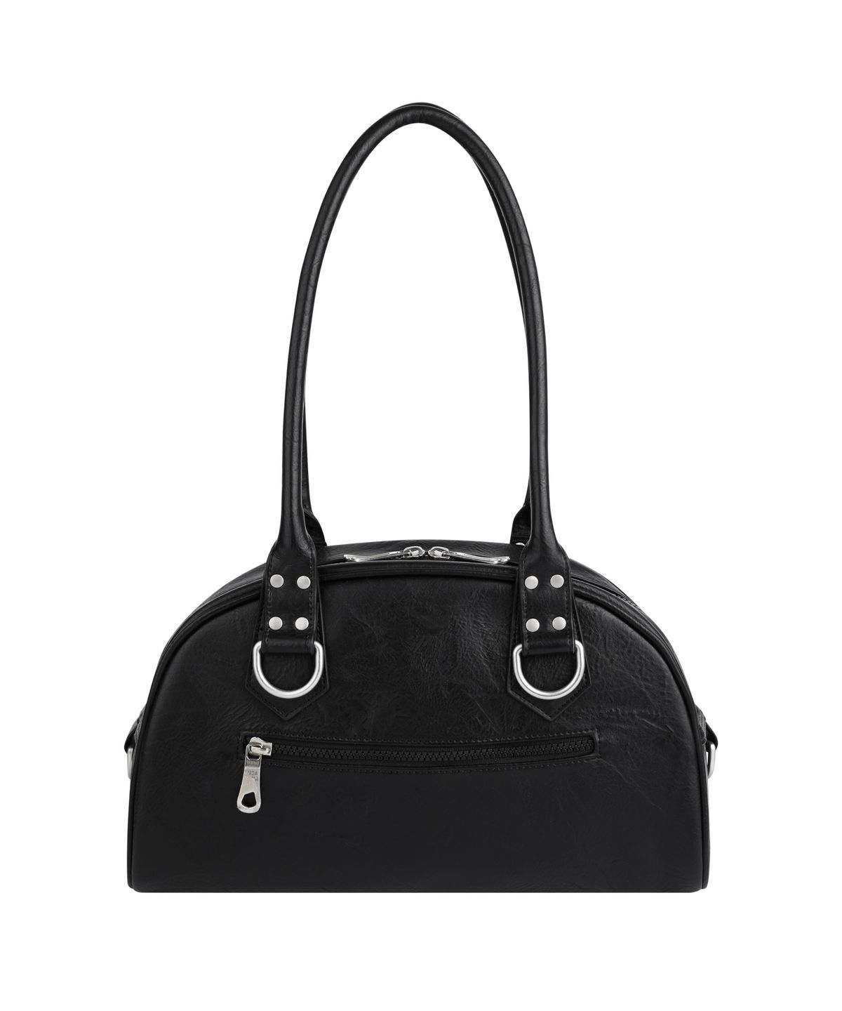 이우가마카라스(IUGAMAKARAS) Studded Leather Bowling Bag (Black)