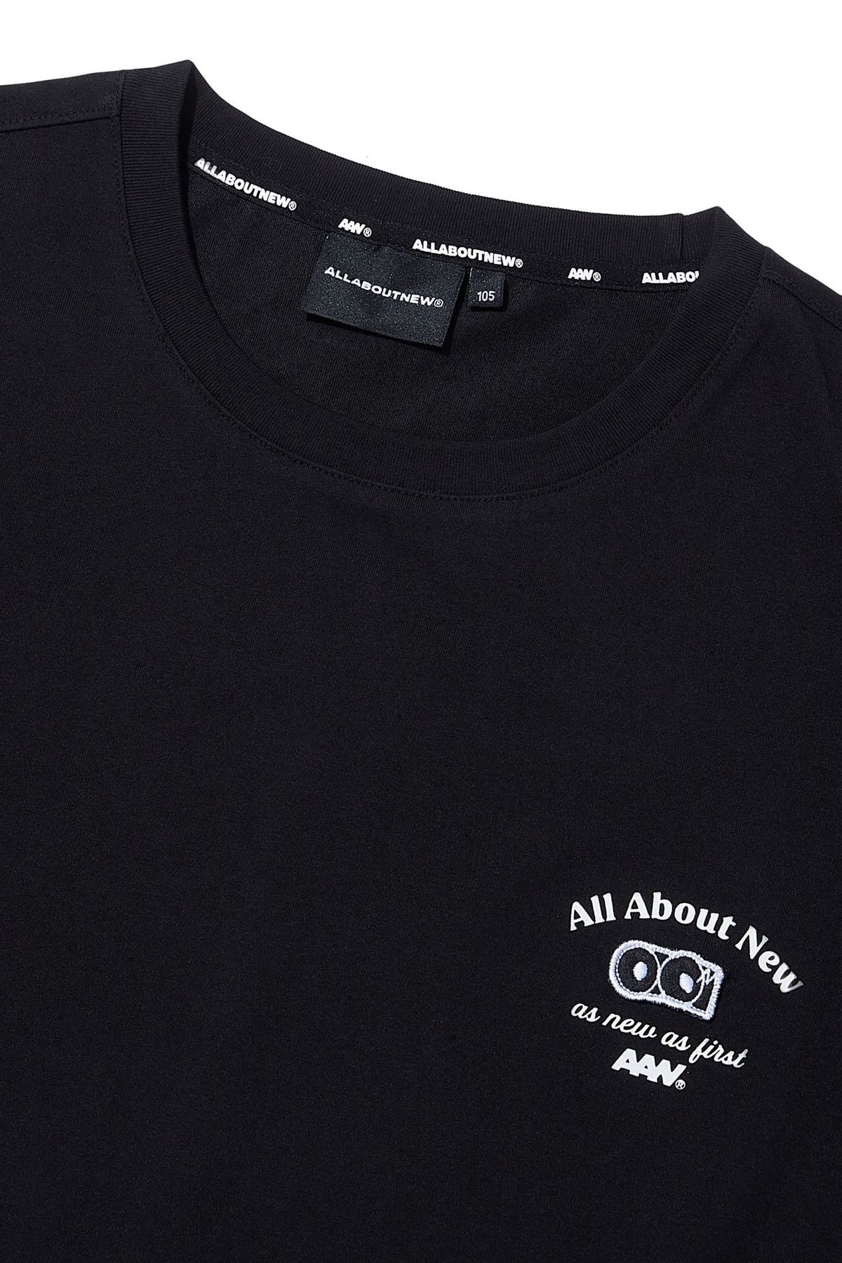 올어바웃뉴(ALL ABOUT NEW) 아이로고 와펜 반팔 블랙 ANZ2TR37ABK