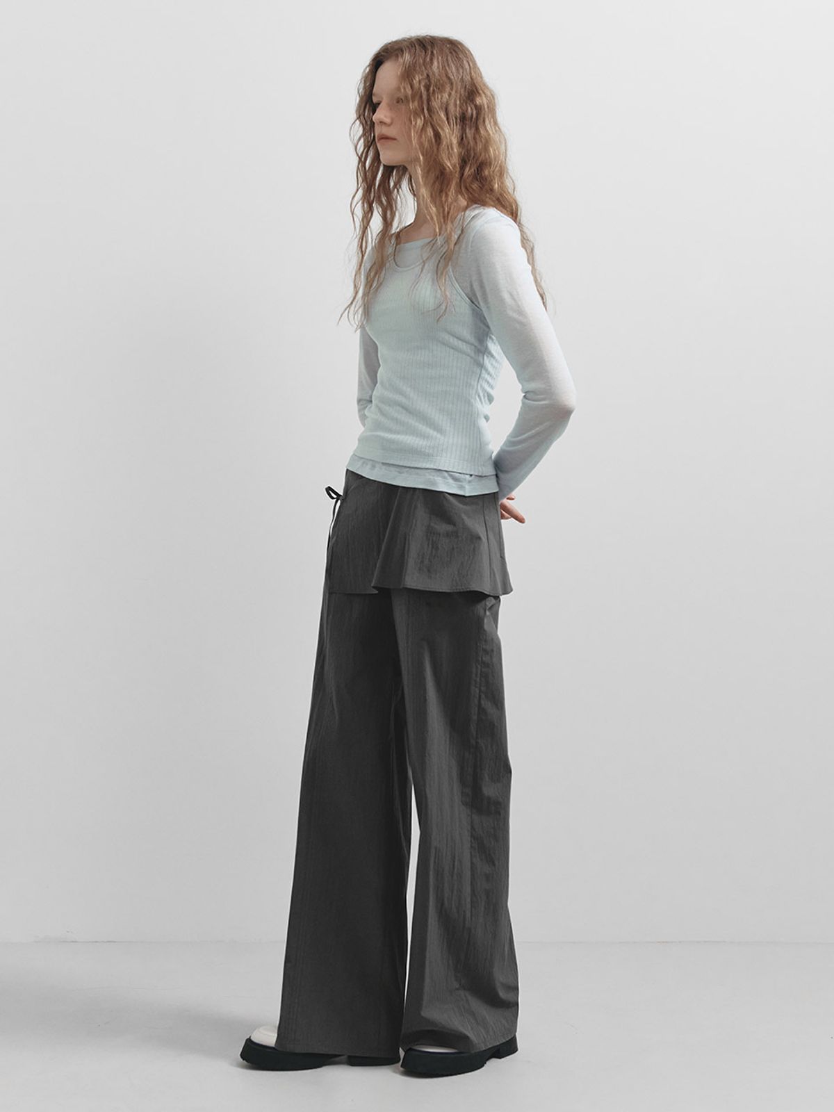 레이브(RAIVE) Layered Wide Pants VW5SL454_2color