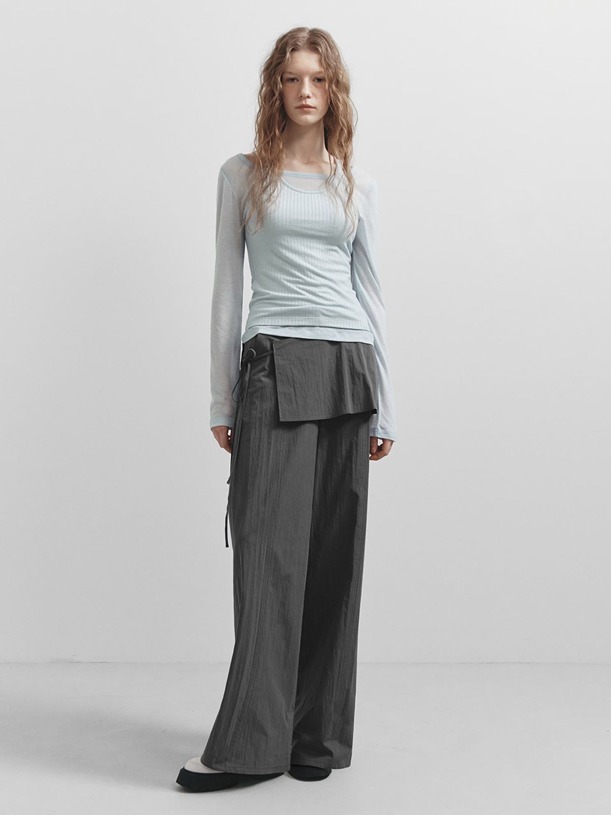 레이브(RAIVE) Layered Wide Pants VW5SL454_2color