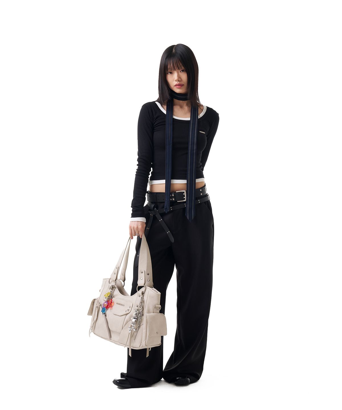 이우가마카라스(IUGAMAKARAS) 40mm Double Point Belt (Black)