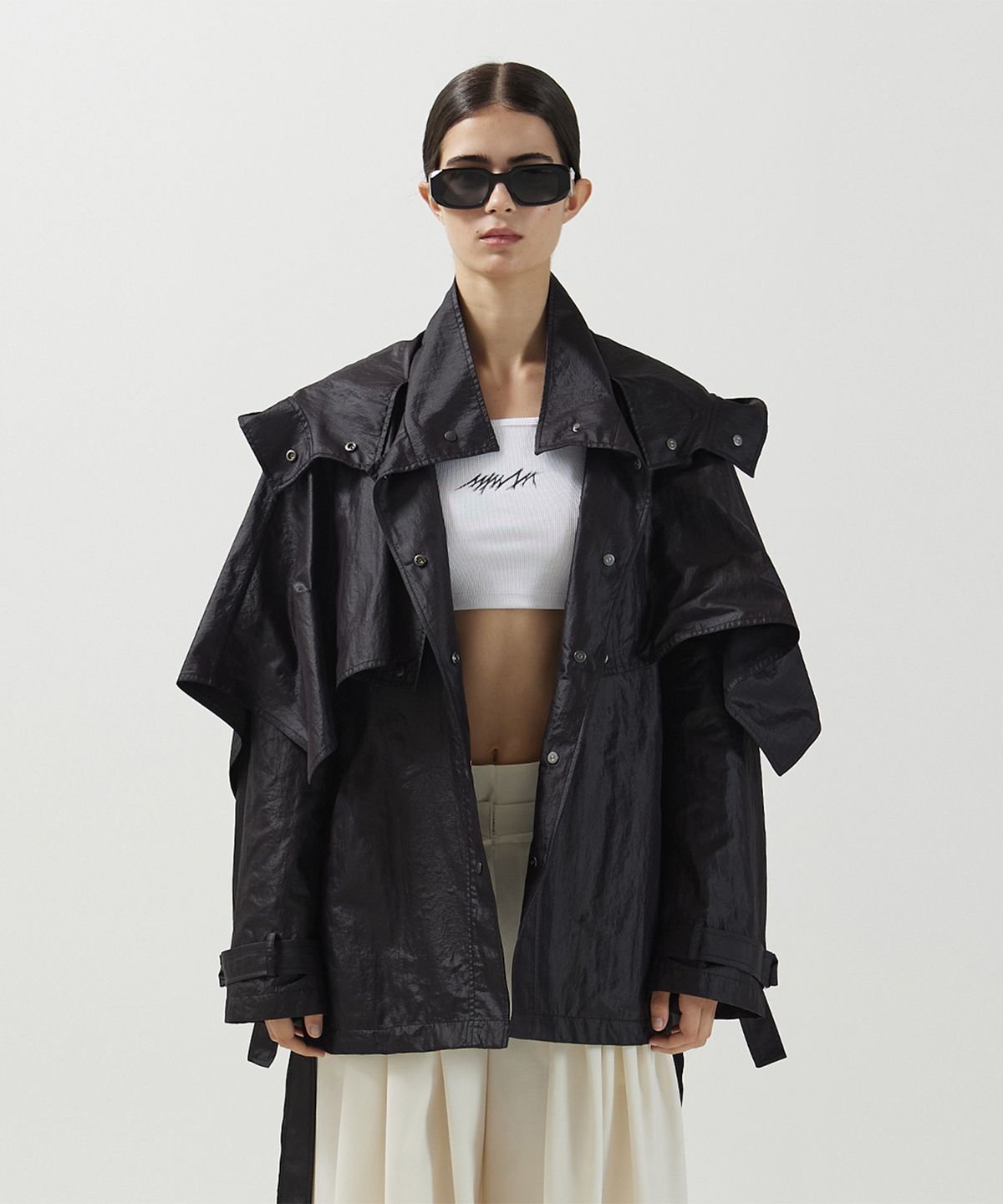 므아므(MMAM) Recycle pleated half coat