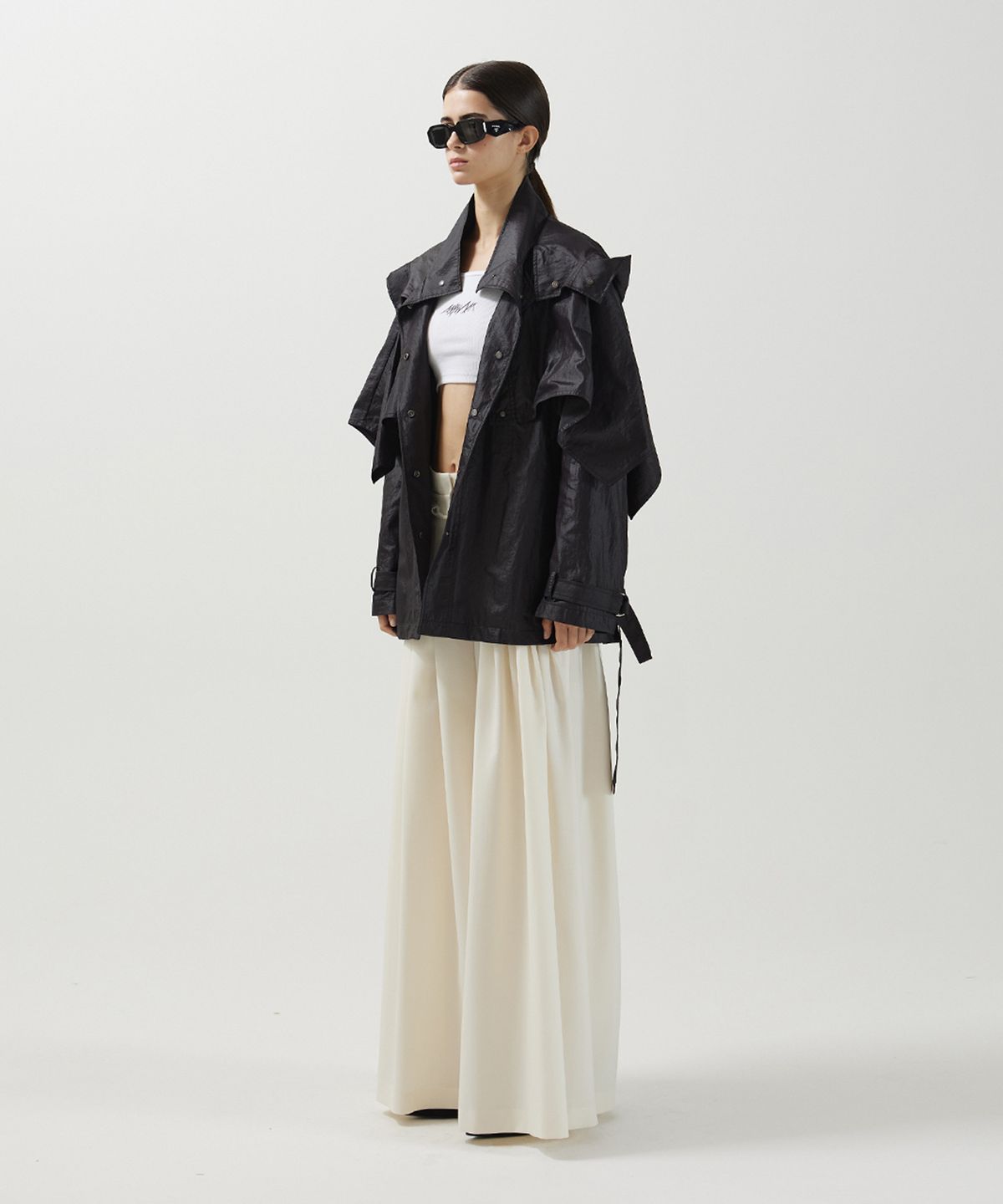 므아므(MMAM) Recycle pleated half coat