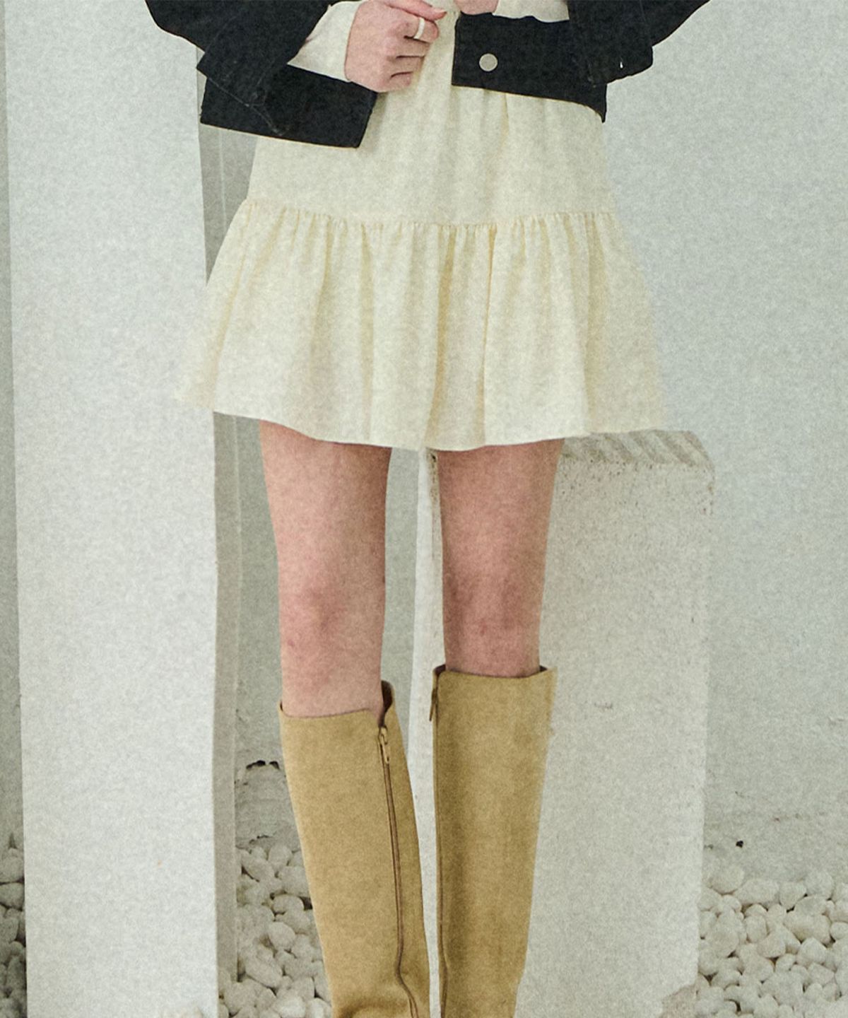 슬로우롤리(SLOWLOLLI) Lovely frilly skirt - Ivory