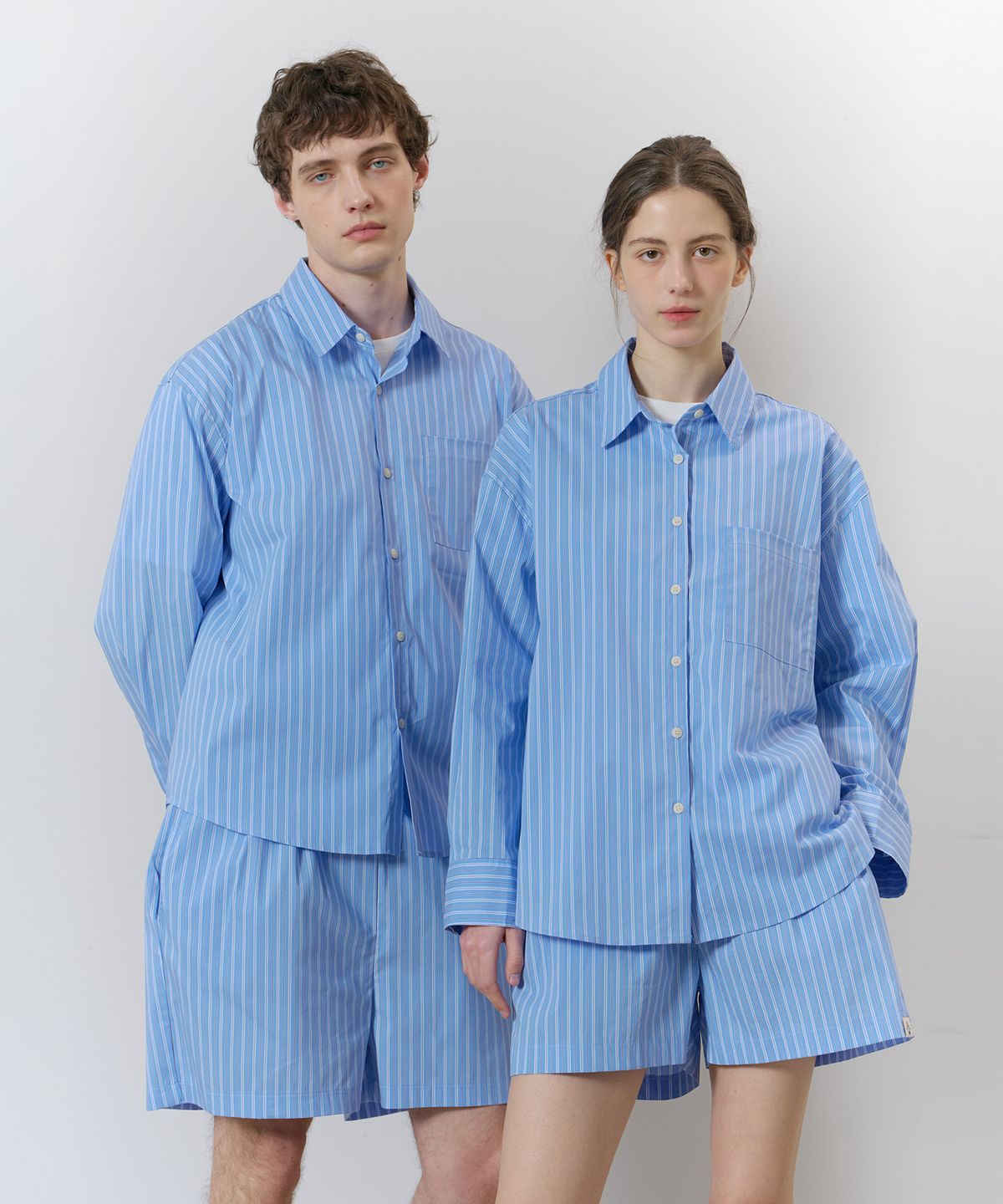 아템포(ATEMPO) STRIPE PAJAMA SET_blue (woman)