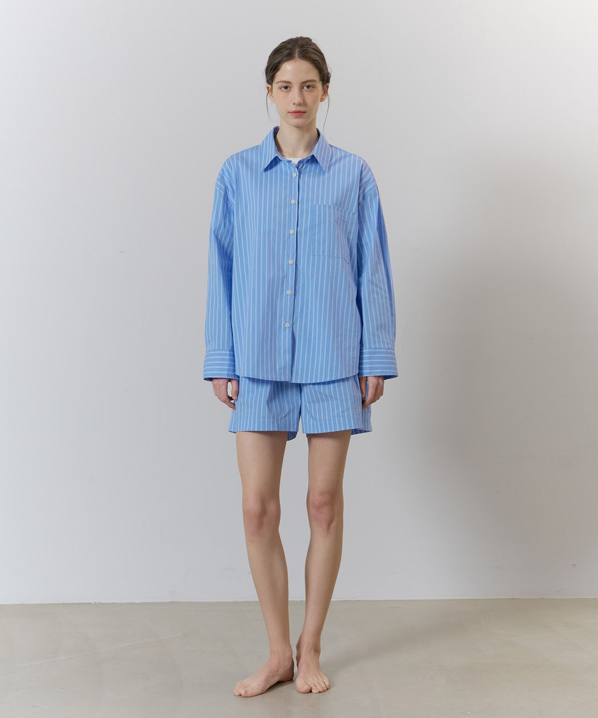 아템포(ATEMPO) STRIPE PAJAMA SET_blue (woman)
