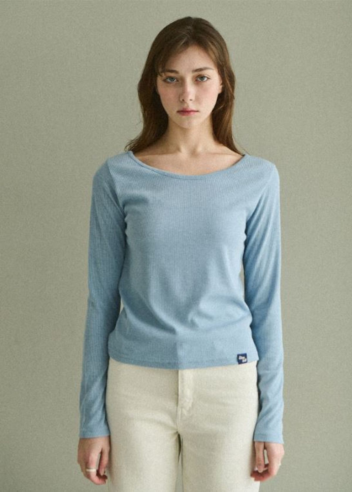 슬로우롤리(SLOWLOLLI) Boat neck basic long sleeve t-shirt_4 Colors