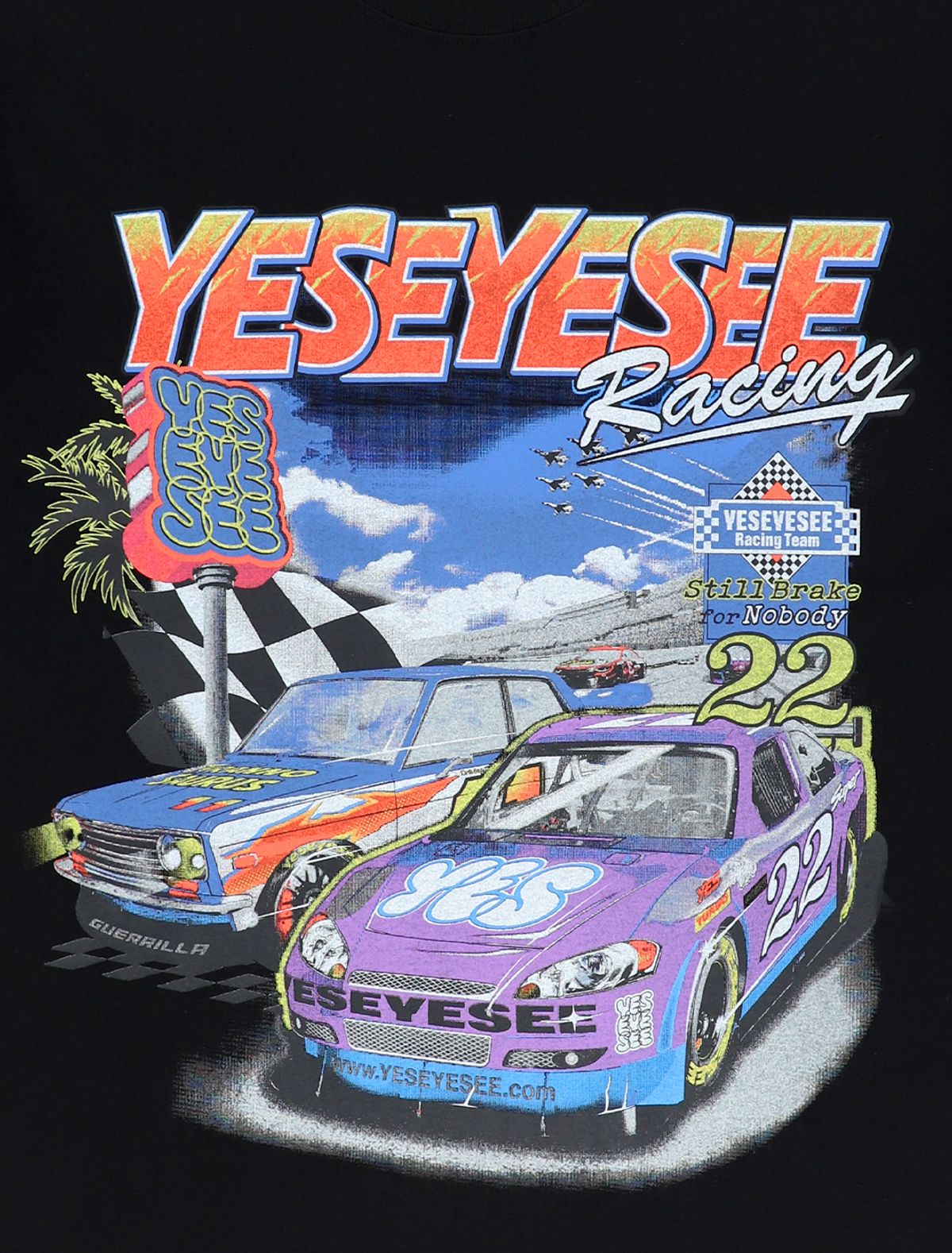 예스아이씨(YESEYESEE) Racing Tee Black