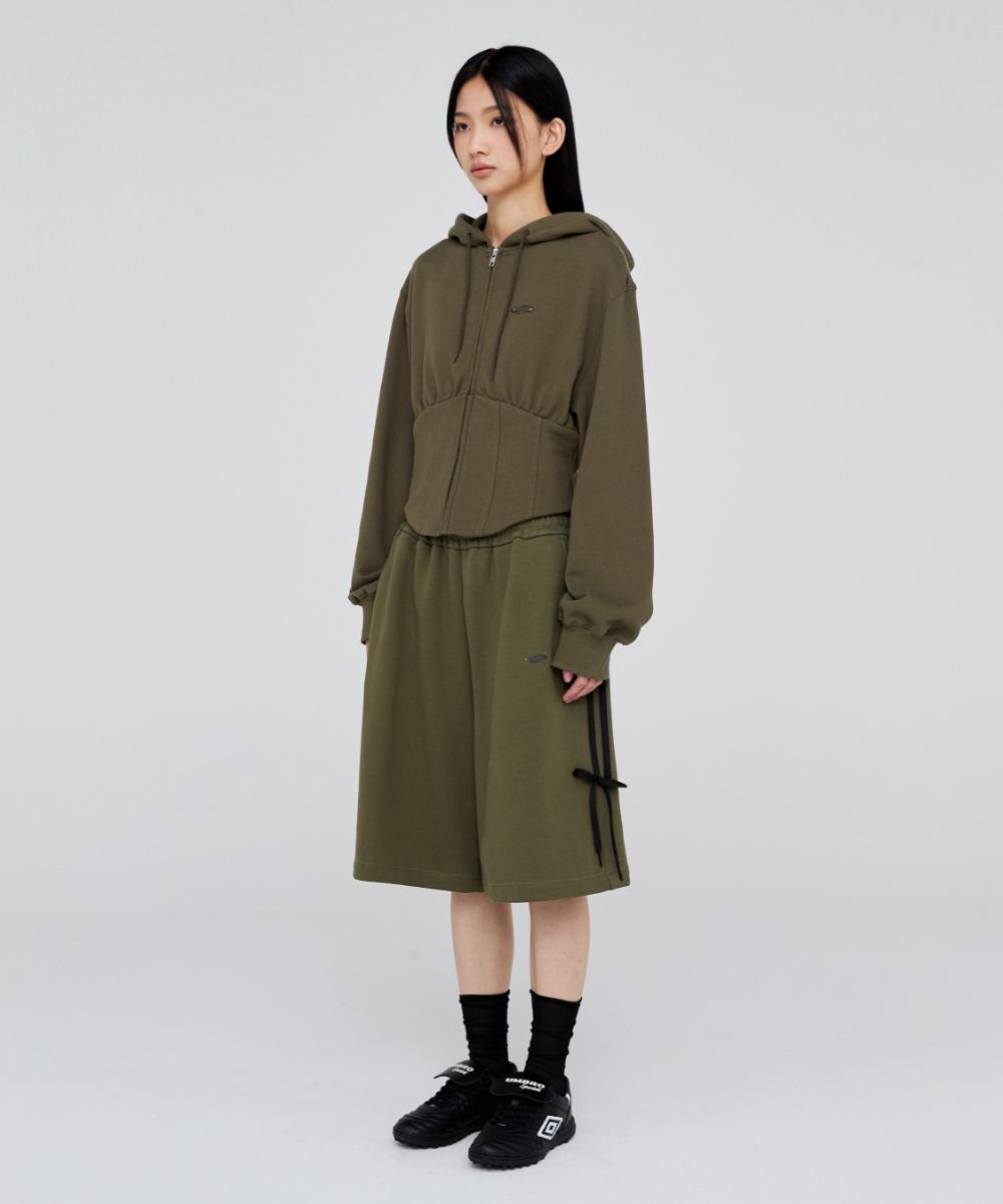 【Opening Project】 W Corset Hood Zip-up /追跡付 Zip-up - OPENING PROJECT