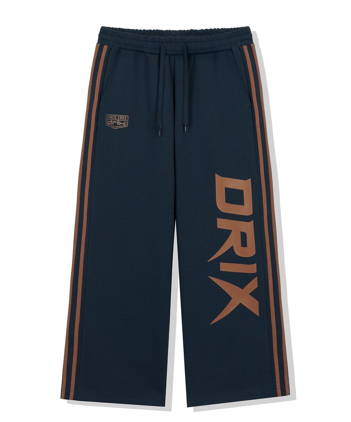 드릭스(DRIX) 트랙 라인 그래픽 와이드 스웨트 팬츠_네이비