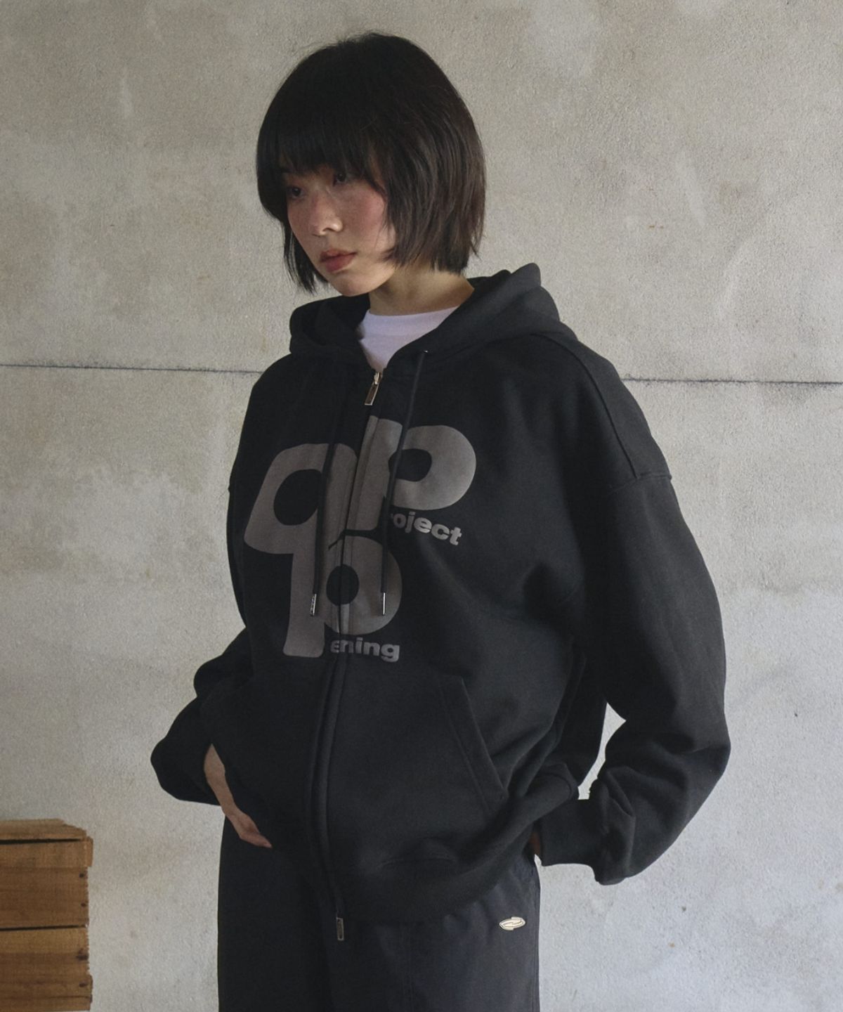 오프닝프로젝트(OPENING PROJECT) OPP Logo Hoodie Zip-up - Black - 사이즈 & 후기 | 무신사