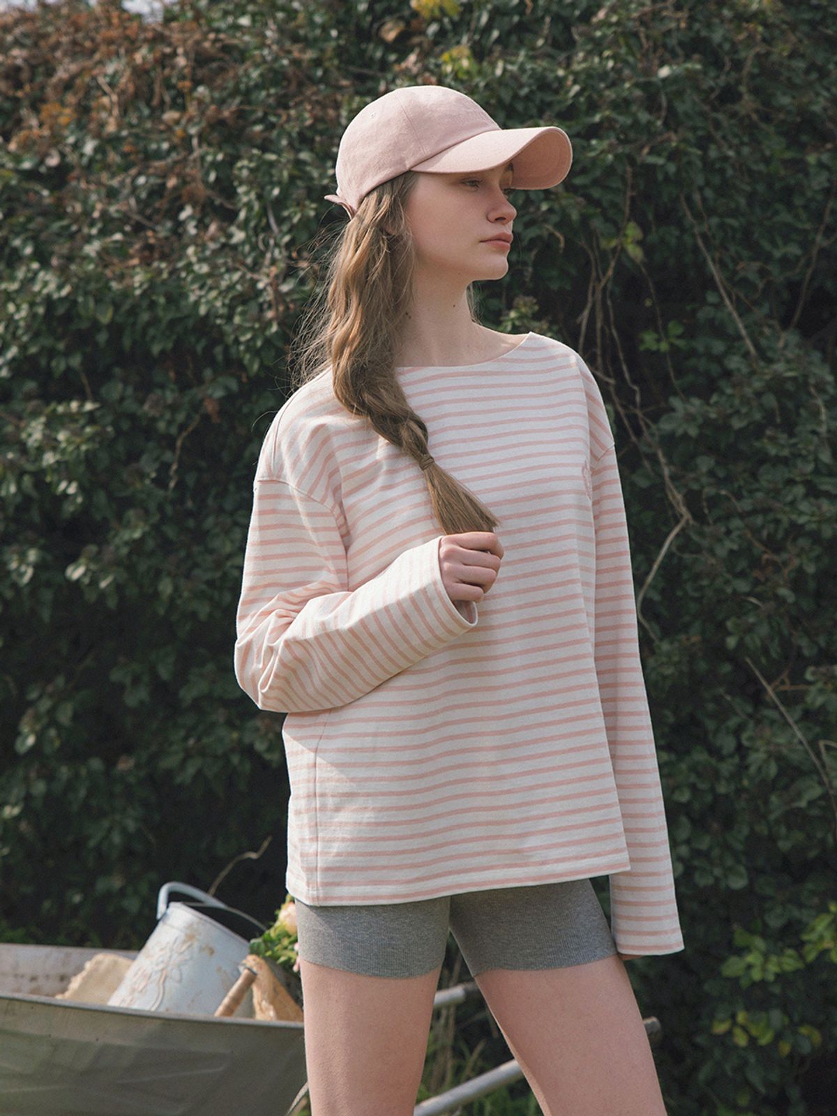 르니나(LENINA) ERICA embroidery stripe T-shirt_PINK