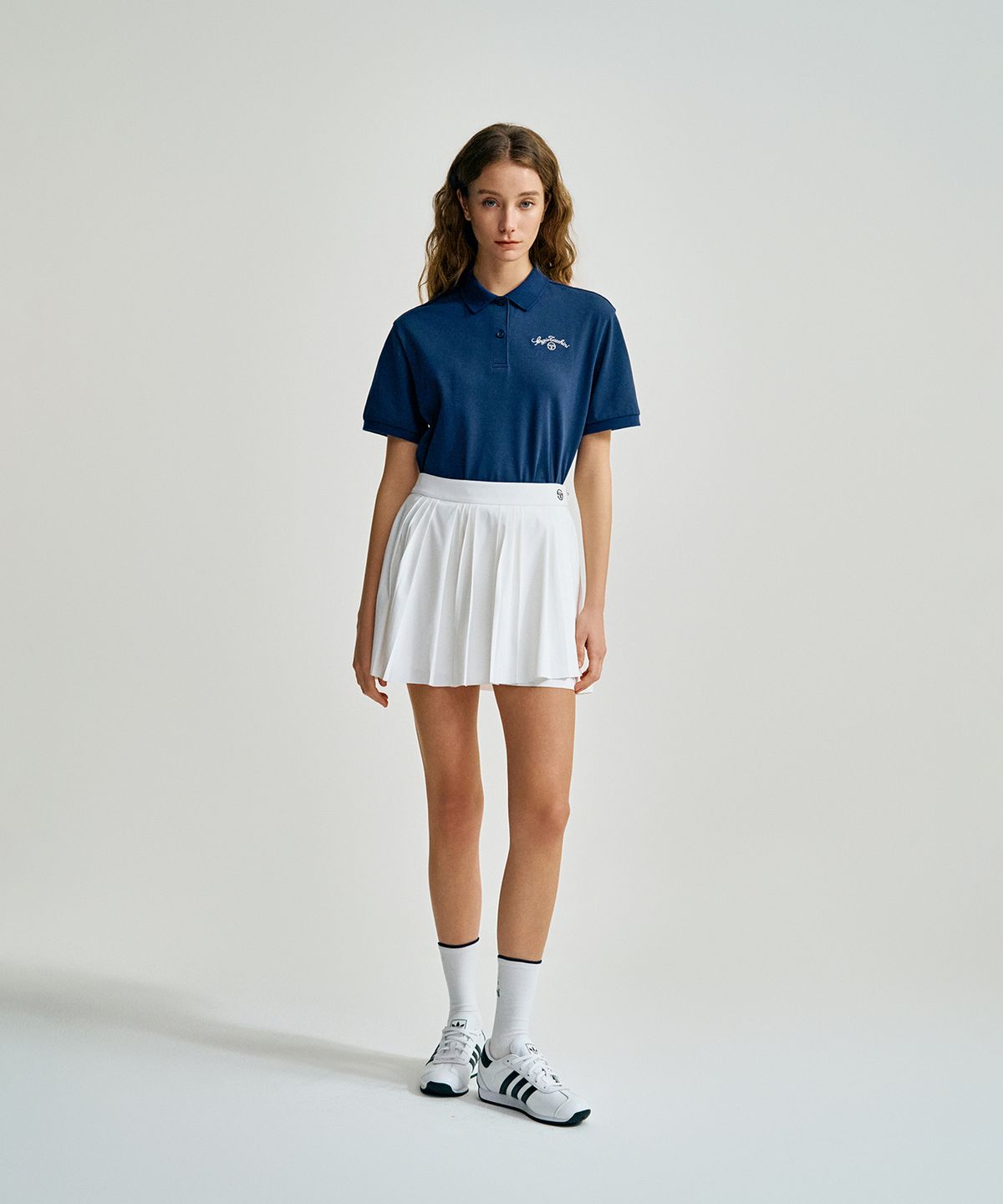 세르지오 타키니(SERGIO TACCHINI) W 언발란스 우븐 플리츠 스커트