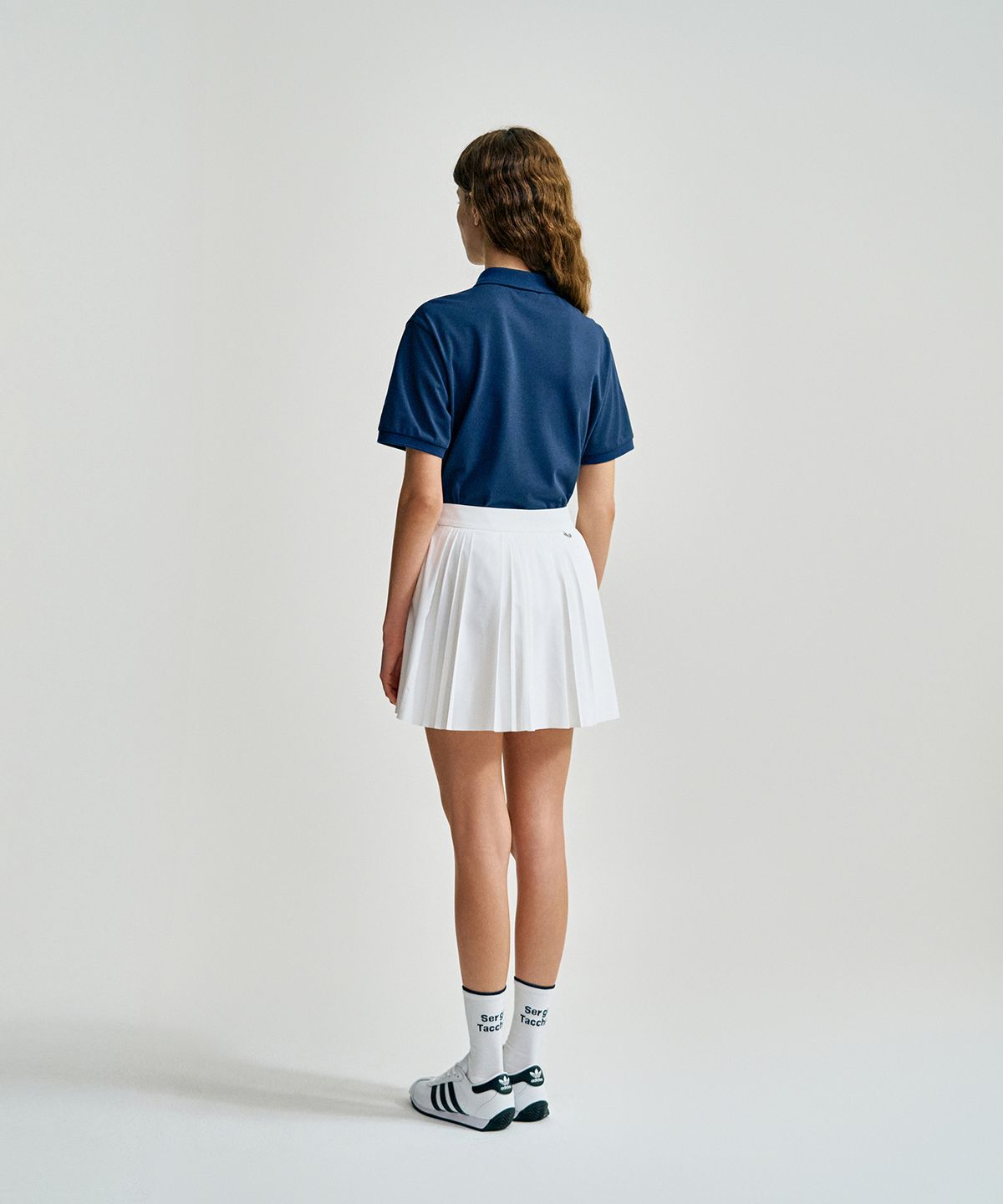 세르지오 타키니(SERGIO TACCHINI) W 언발란스 우븐 플리츠 스커트