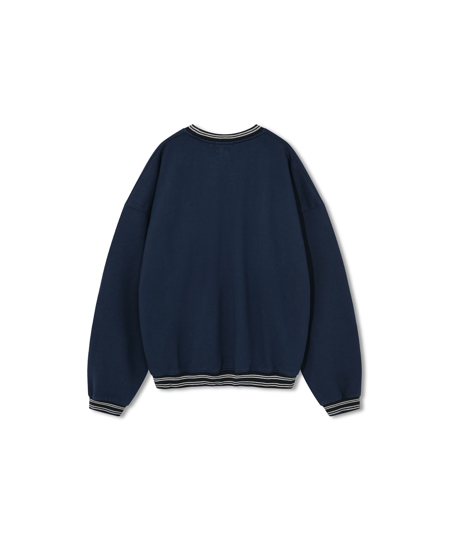 【ANGLAN】25SS★ [AG] Striped Rib Sweat Shirt AG] Striped Rib Sweat Shirt - Melange Grey - ANGLAN