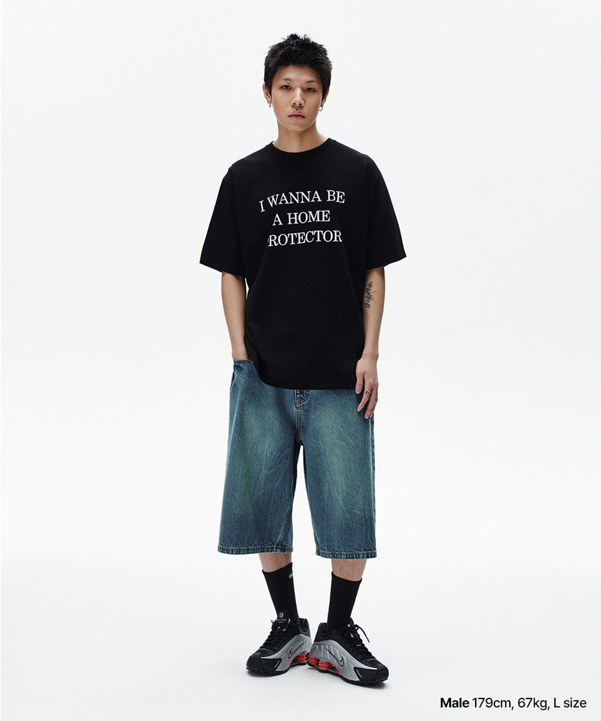 마하그리드(MAHAGRID) MUD WASHING DENIM SHORT BLUE(MG2FMMD170A)