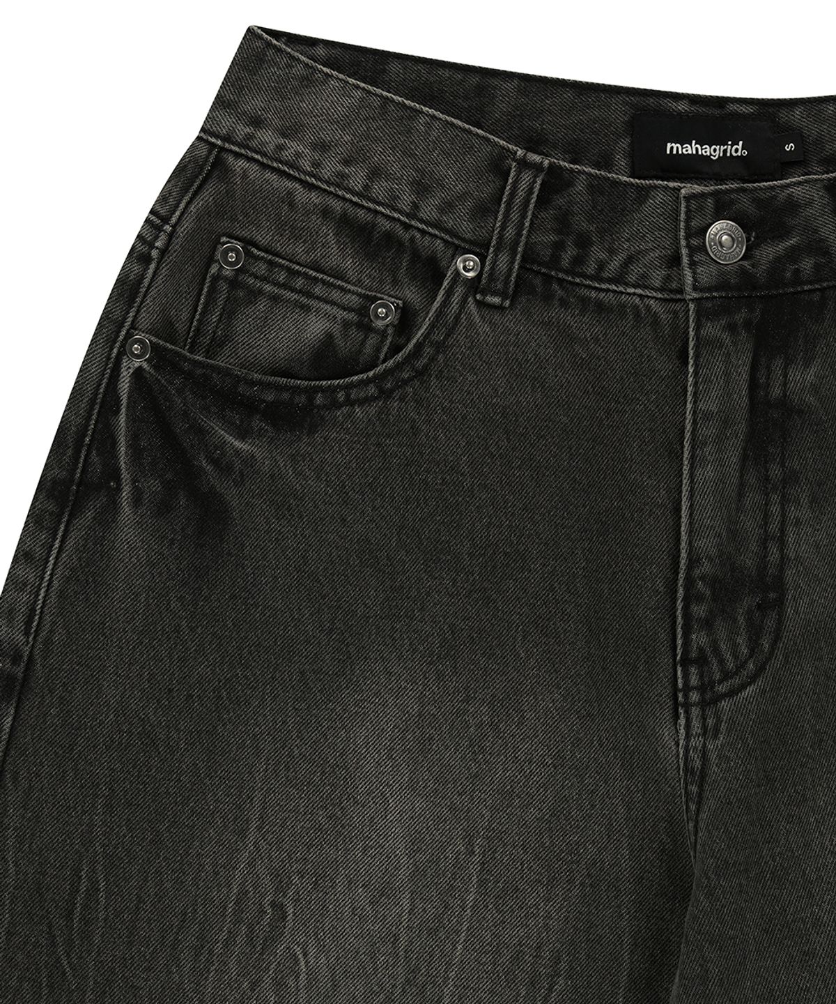마하그리드(MAHAGRID) MUD WASHING DENIM SHORT BLACK(MG2FMMD170A)