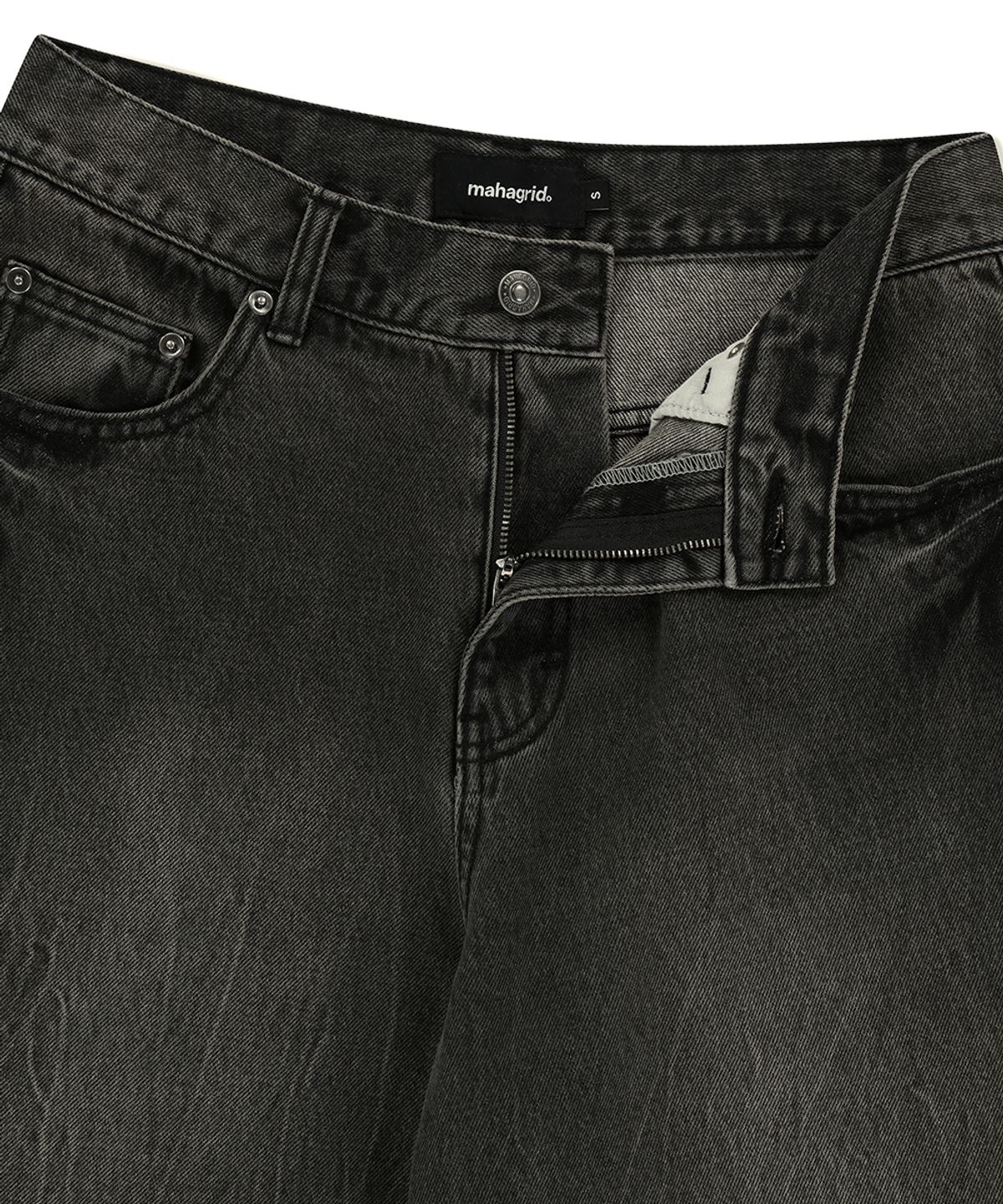 마하그리드(MAHAGRID) MUD WASHING DENIM SHORT BLACK(MG2FMMD170A)