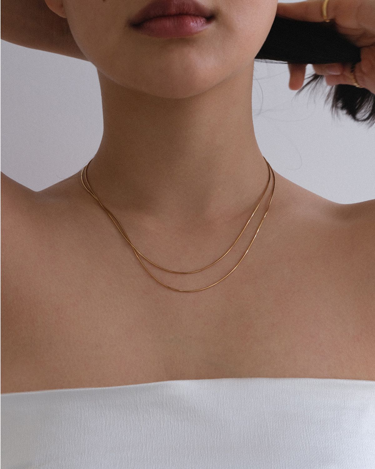 어나더레이어(ANOTHERLAYER) Sparkle Line Necklace (silver925)(2color)