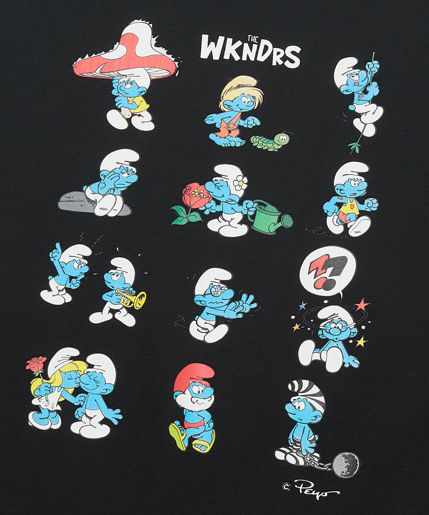 MUSINSA公式 | WKNDRS CARTOON T-SHIRT (BLACK)