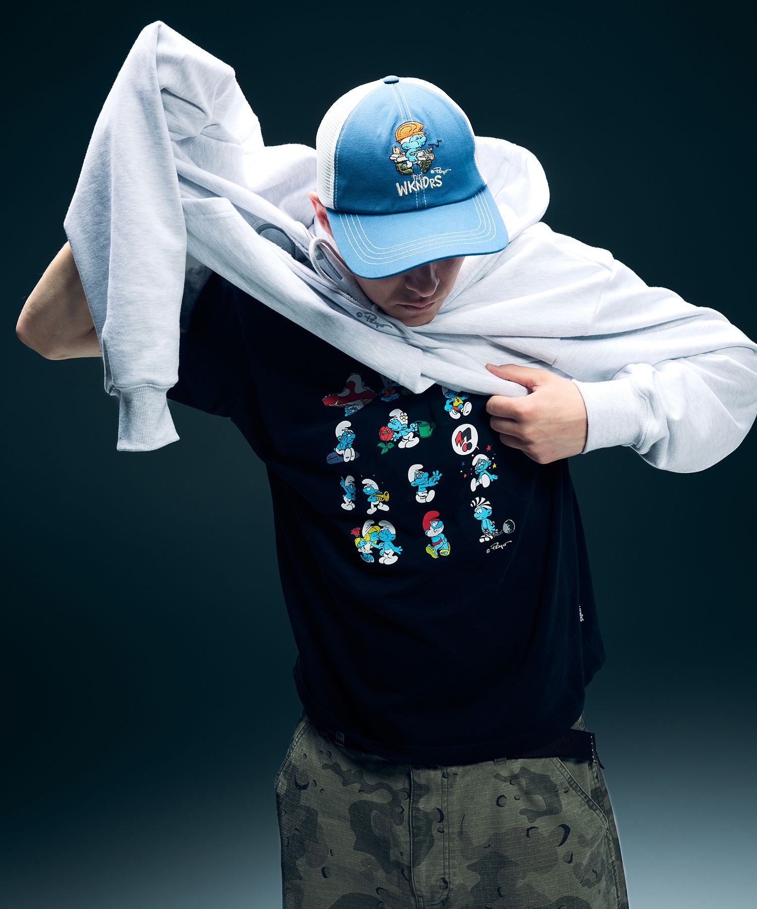 ★2025SS新作★WKNDRS X SMURFS★CARTOON T-SHIRT Smurfs T-shirt - Etsy