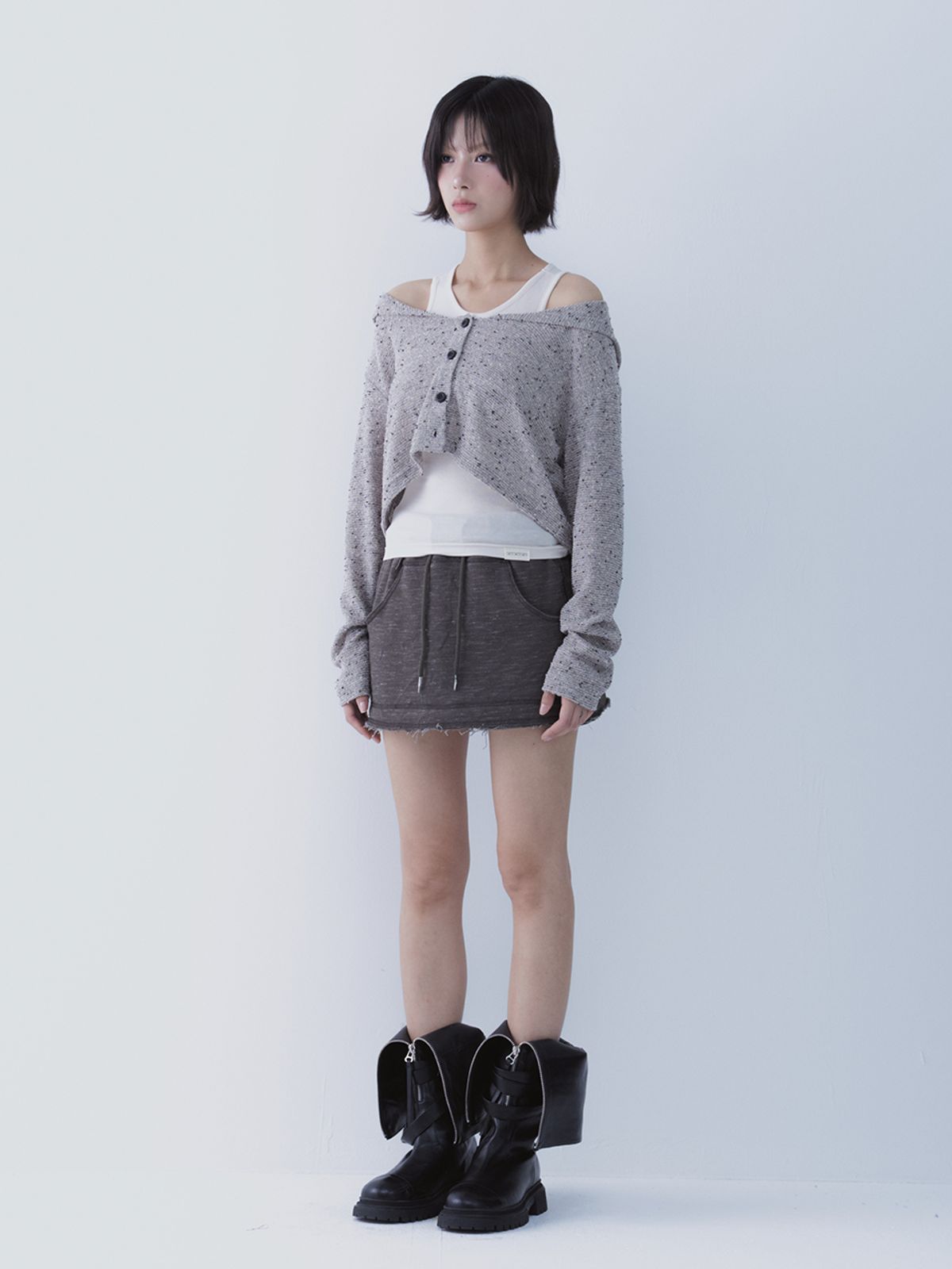 쎄쎄쎄(SETSETSET) SAILOR DUST KNIT CARDIGAN GREY