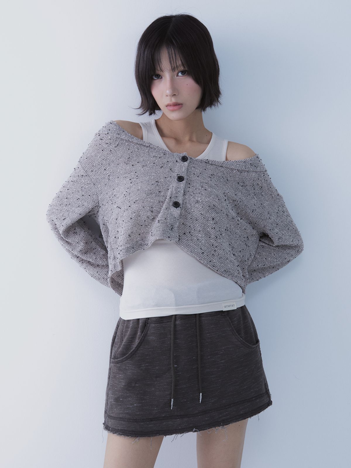 쎄쎄쎄(SETSETSET) SAILOR DUST KNIT CARDIGAN GREY
