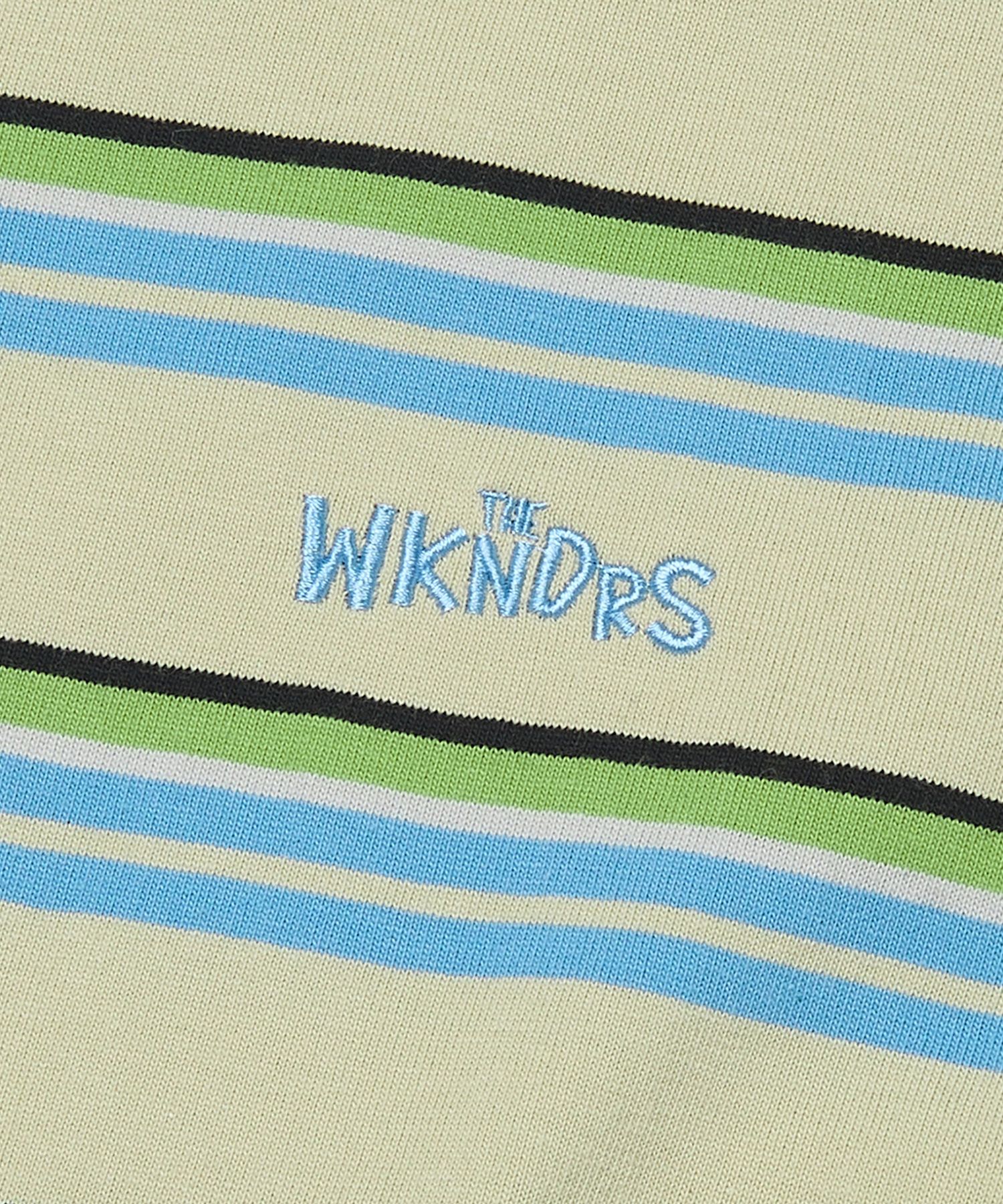 MUSINSA | WKNDRS MULTI COLOR STRIPED T-SHIRT (GREEN)