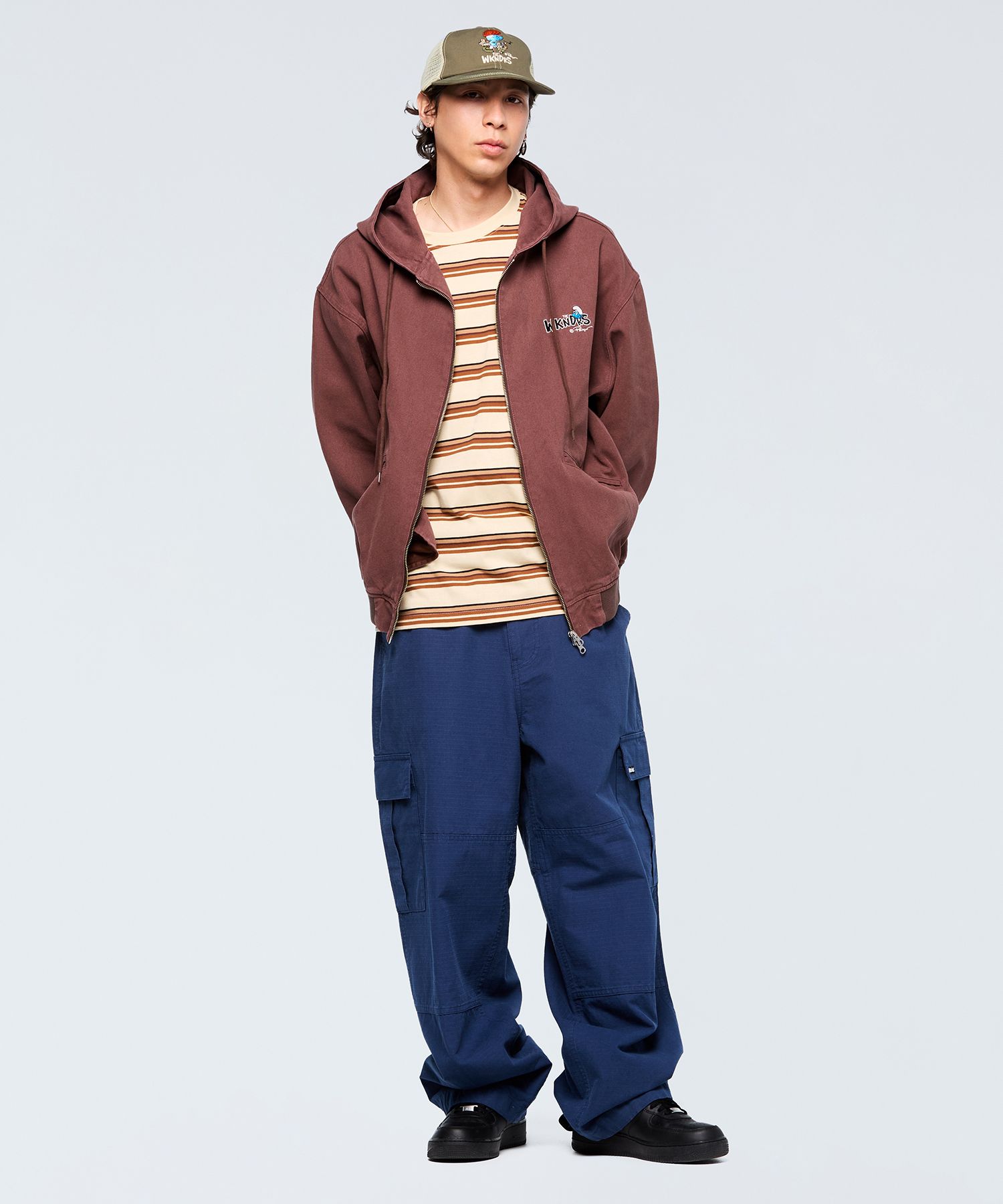 MUSINSA | WKNDRS MULTI COLOR STRIPED T-SHIRT (BEIGE)